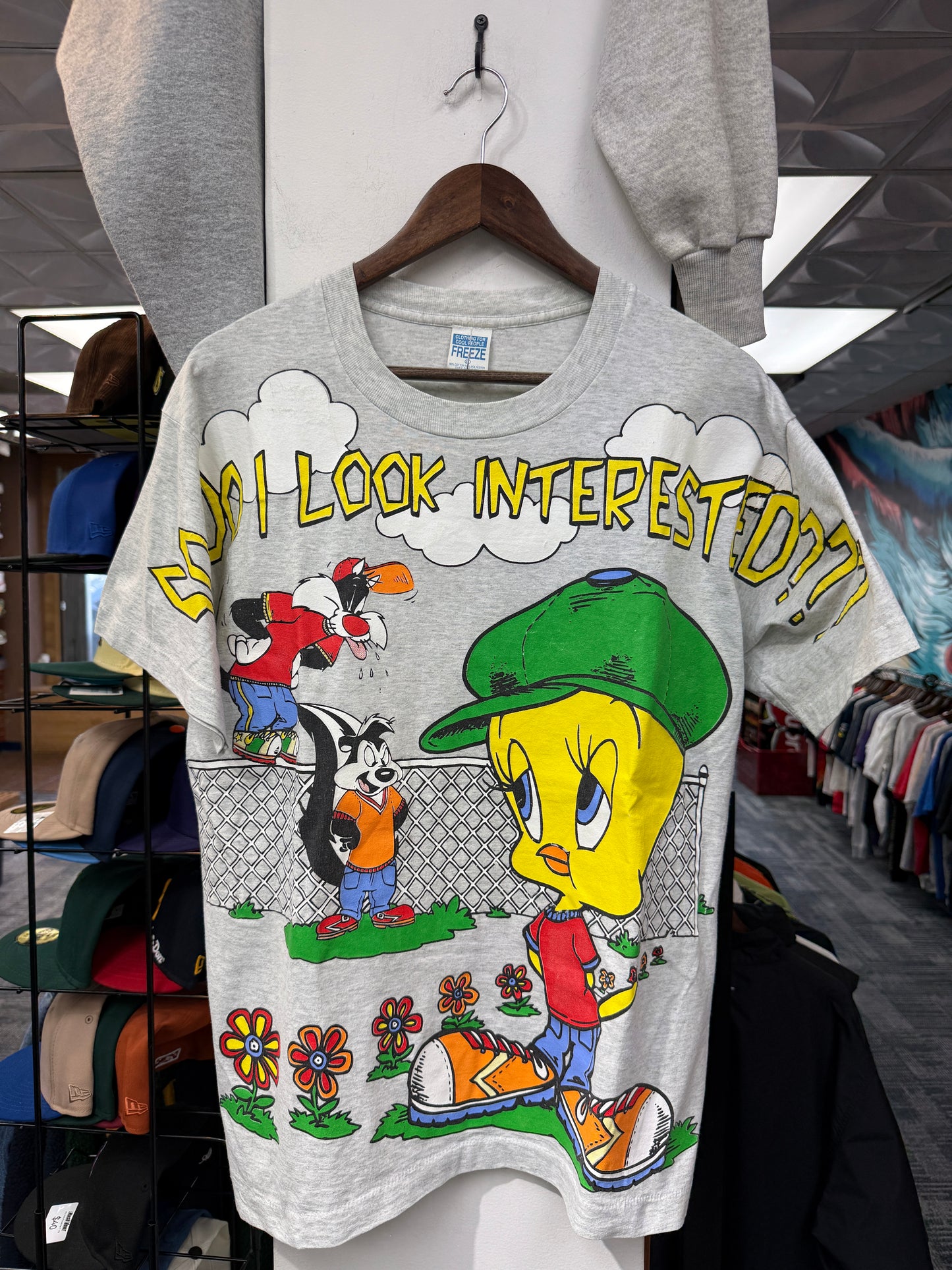 Vintage 90s Looney Tunes Freeze AOP Tee