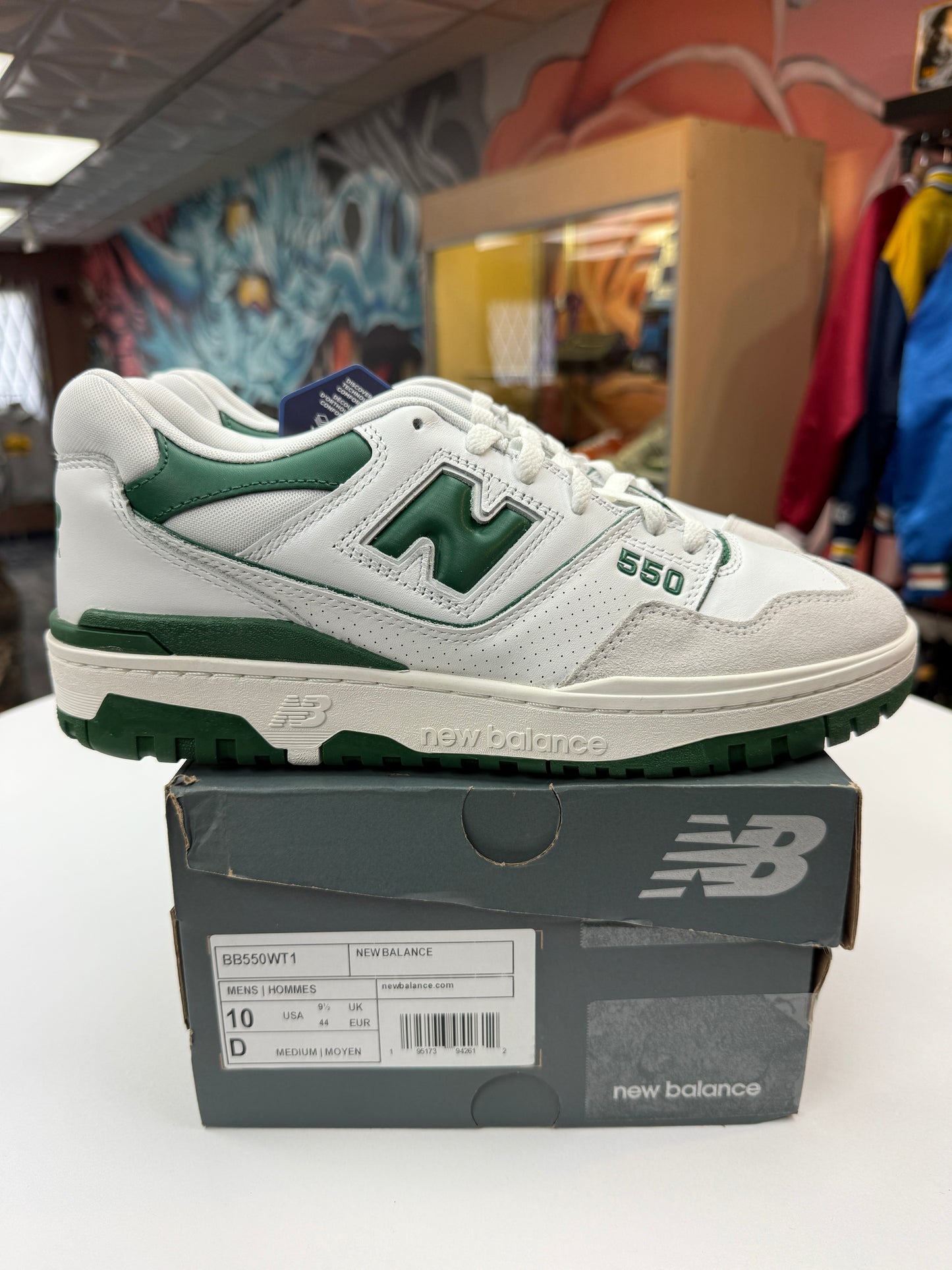 New White Green New Balance 550