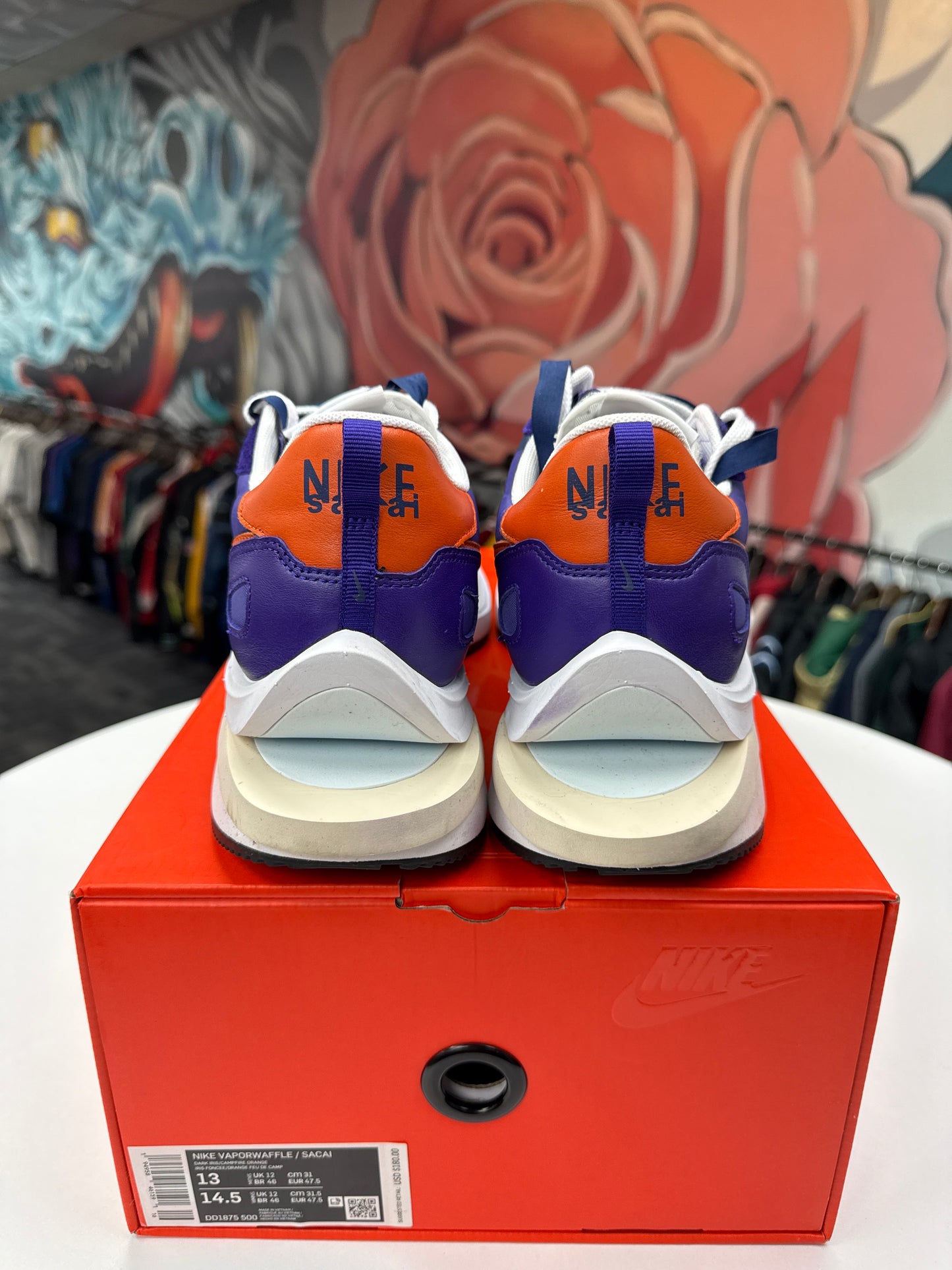 Preowned Nike Sacai Vaporwaffle Dark Iris