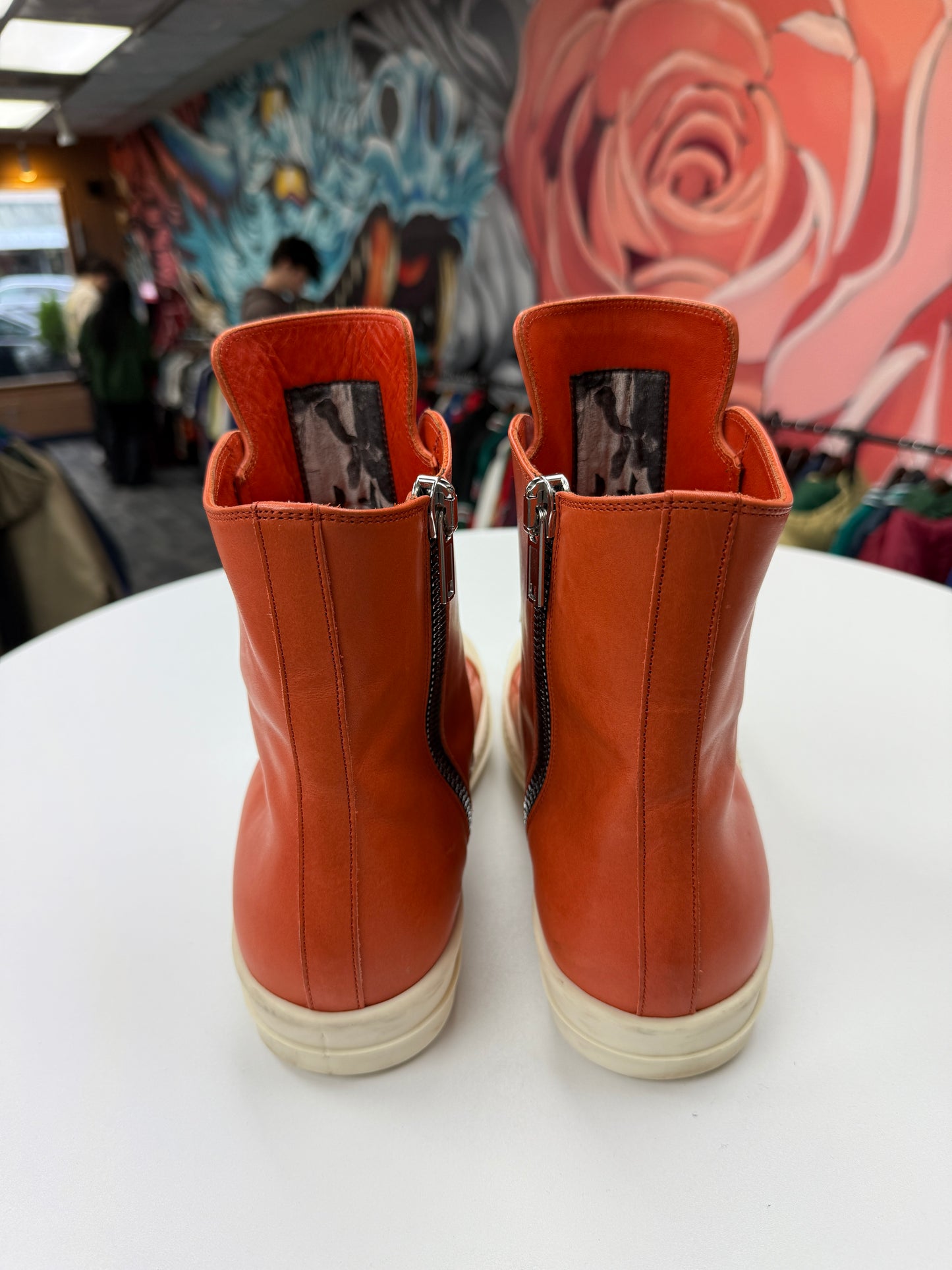 Preowned Rick Owens Fogachine Hi-Top ‘Orange’