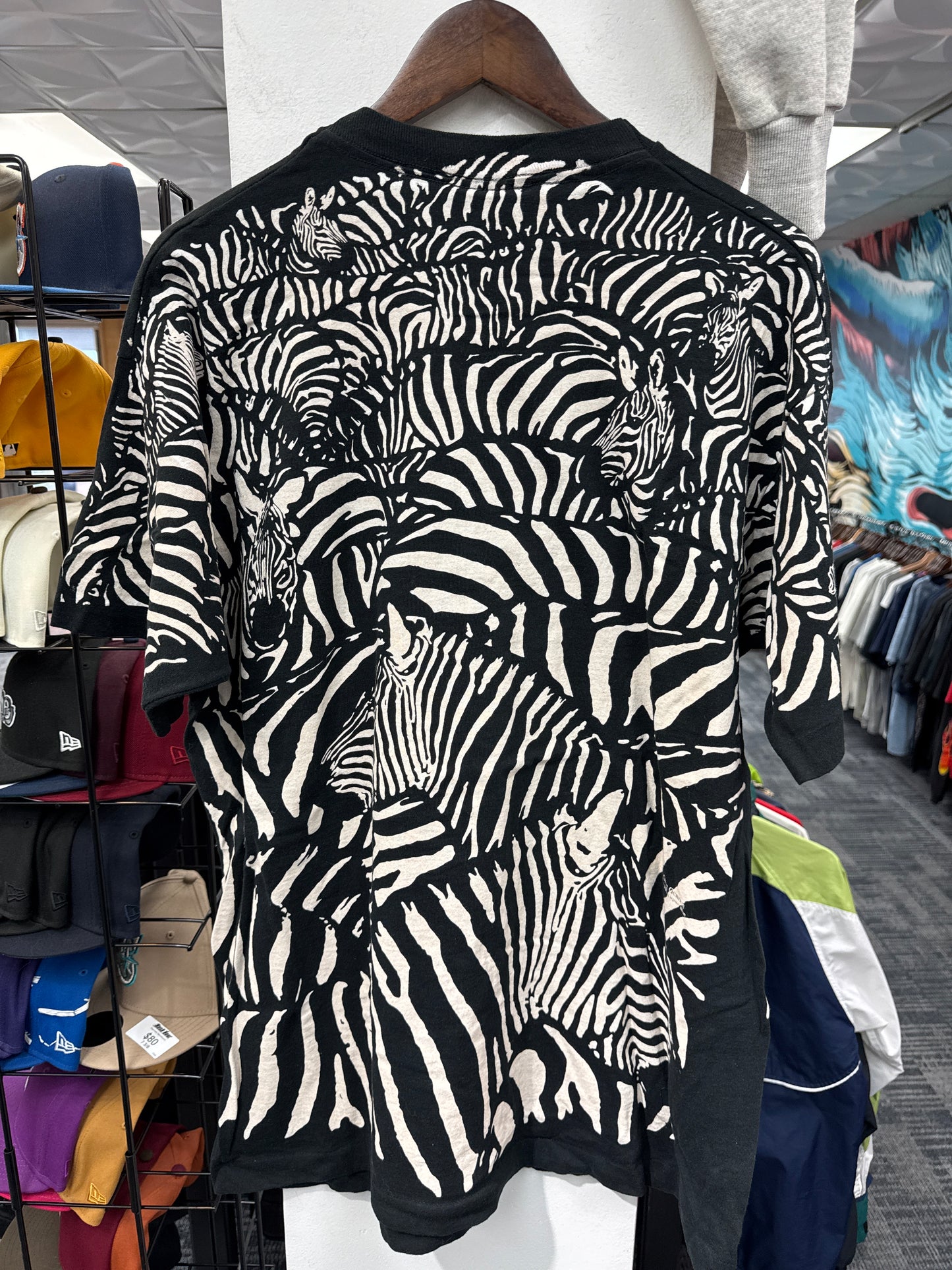 Vintage 1993 Liquid Blue Zebra AOP Tee