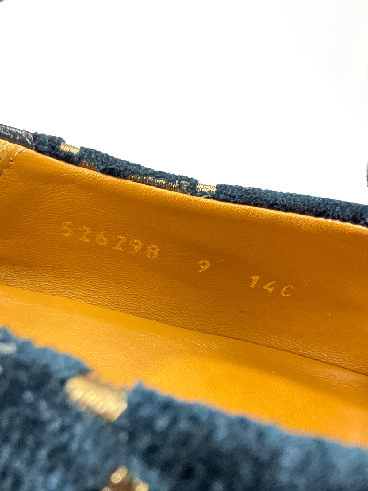 Preowned Gucci GG Horsebit Accent Velvet Loafer