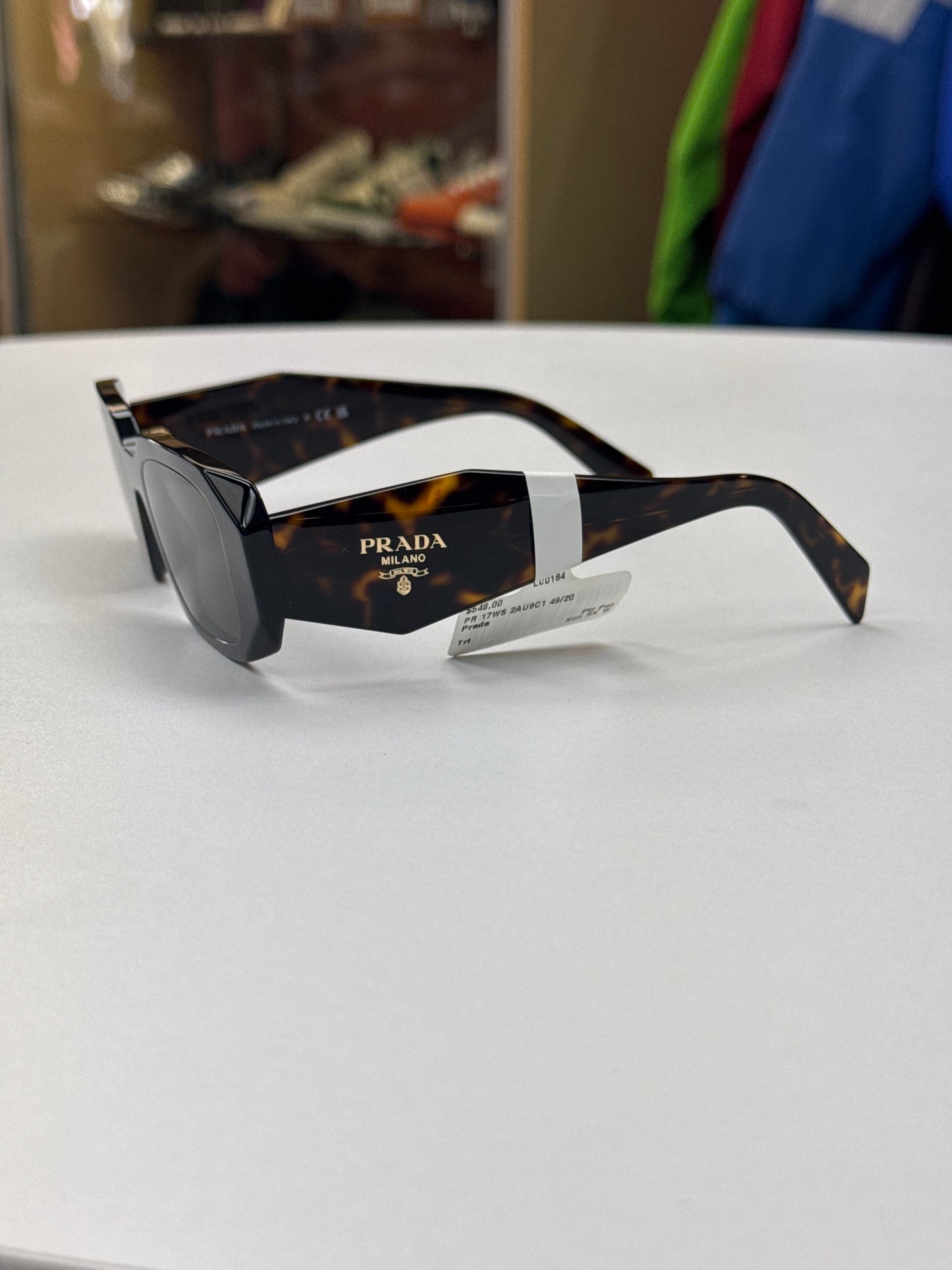 Prada Rectangular Symbole Sunglasses (Tortoise)