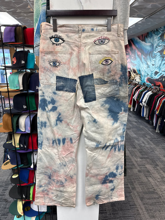 Kapital 14oz Denim Tie-Dye Baggy Flare Pants (CrazyDixieRemake)