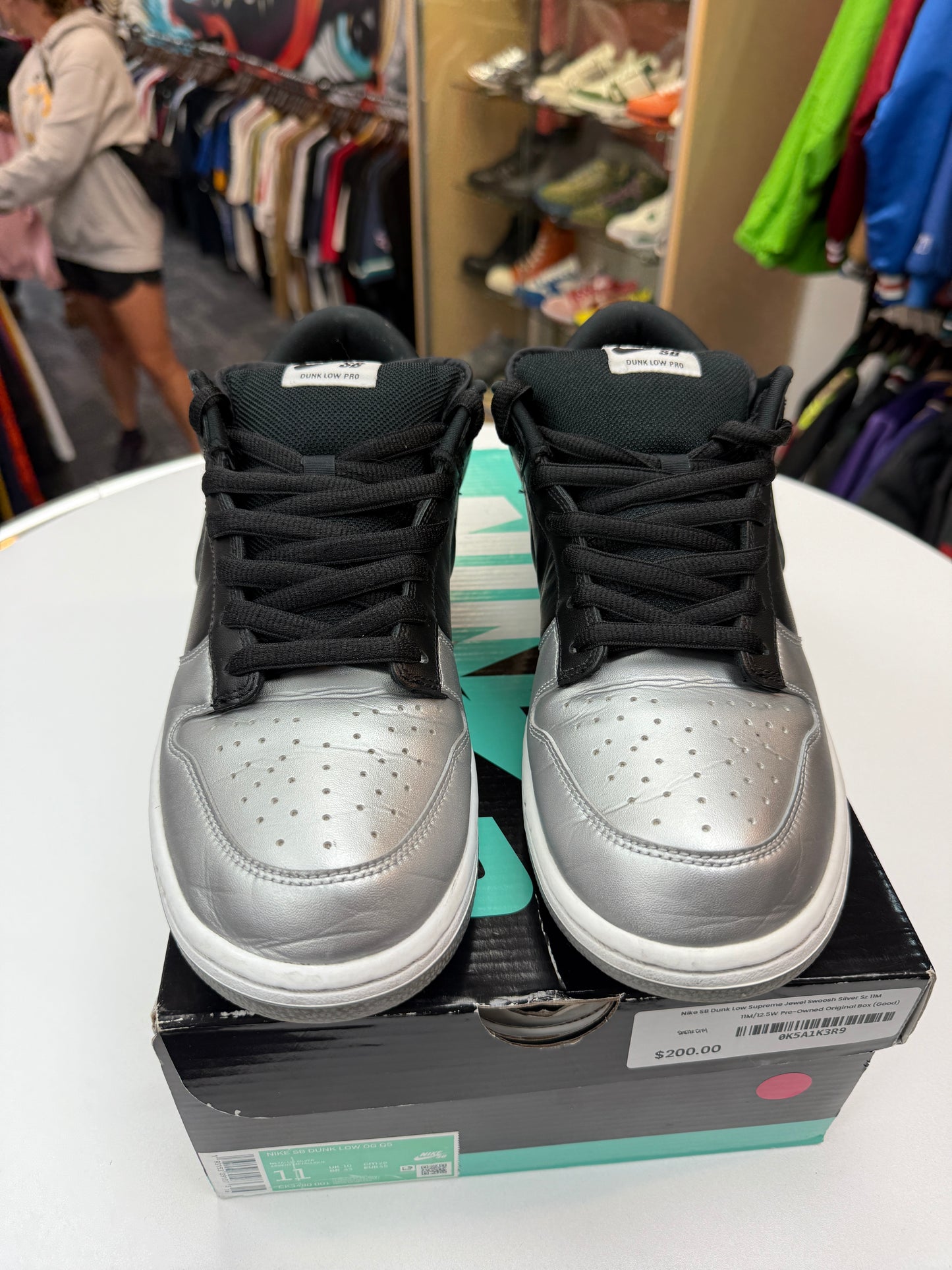 Preowned Supreme SB Jewel Silver Swoosh SBs