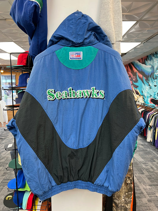 Vintage Reebok Seahawks Authentic Pro Line Puffer Jacket