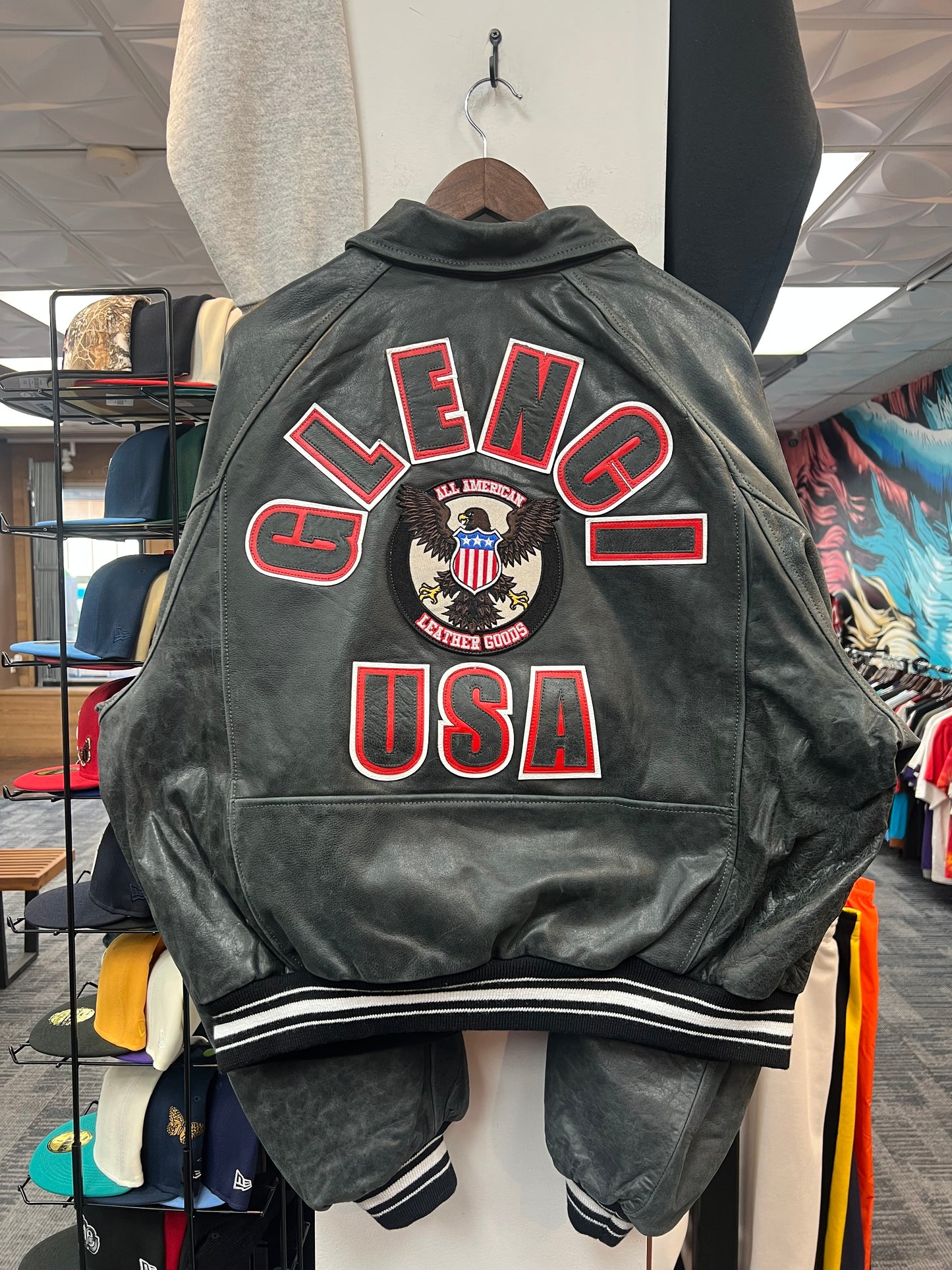 GV Raspberry GLENCI Varsity Leather Jacket