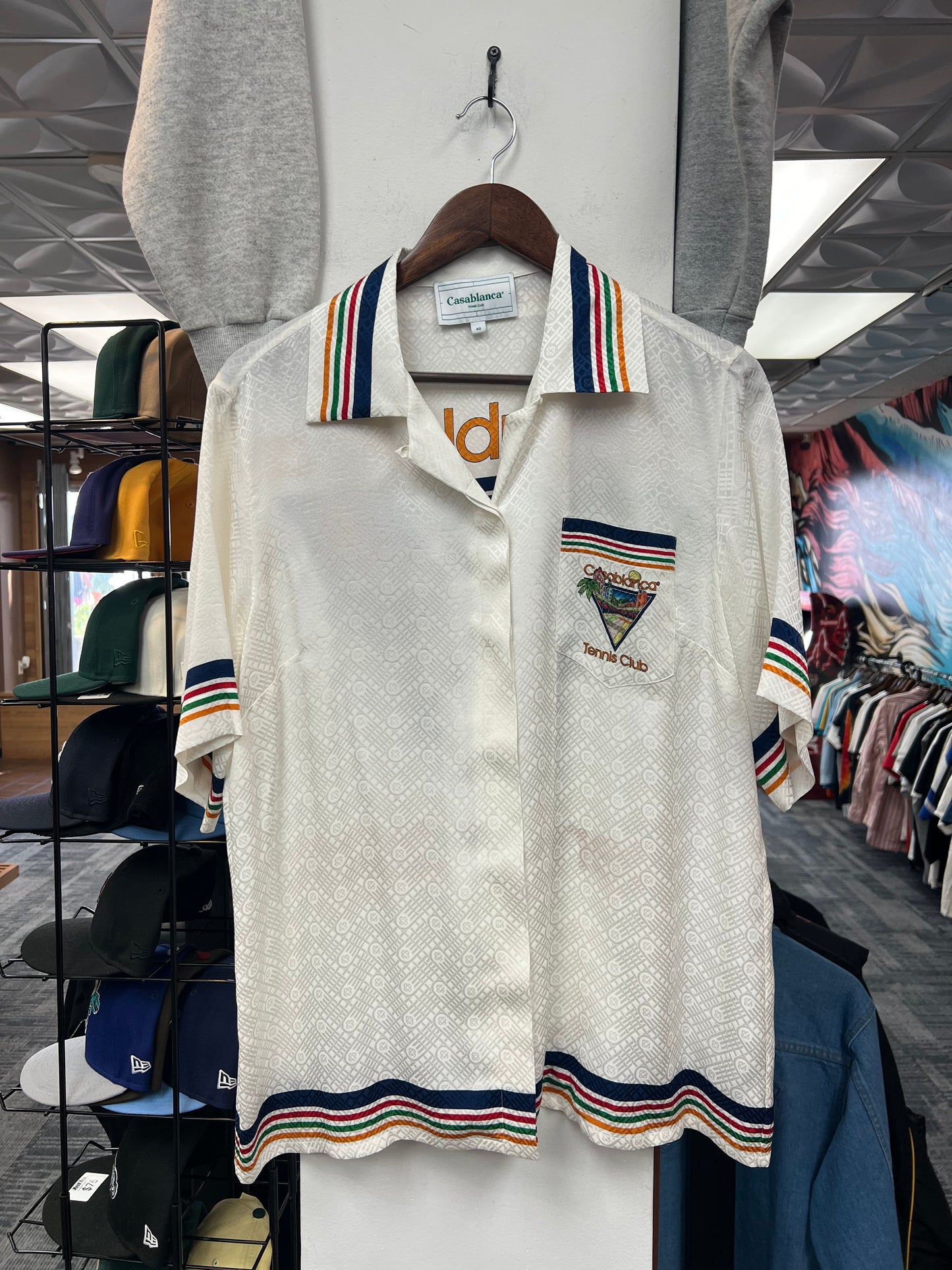 Casablanca Tennis Club Silk Camp Shirt