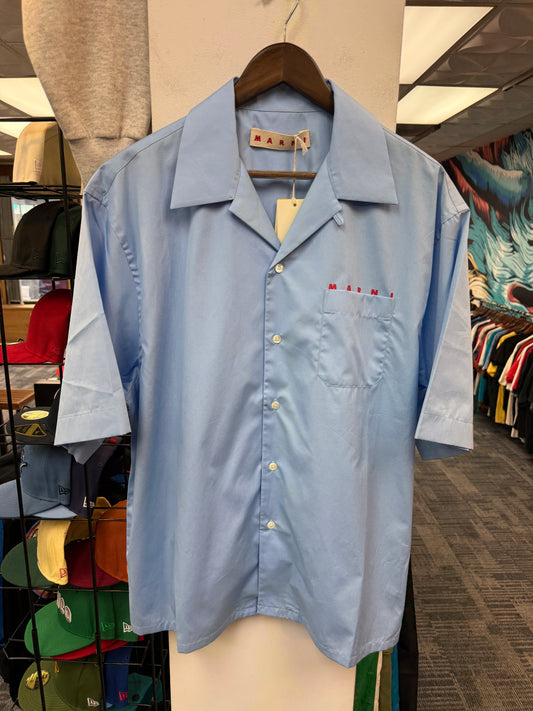 New Marni Logo Poplin Camp Shirt