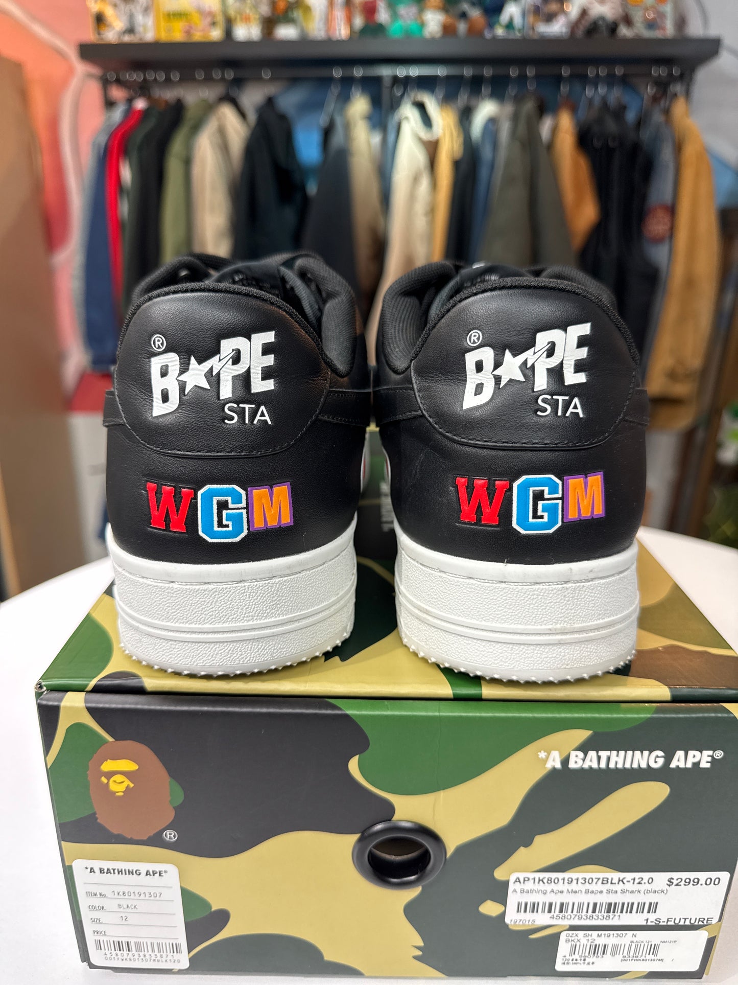 Preowned Bape Sta Low Shark Pack Black