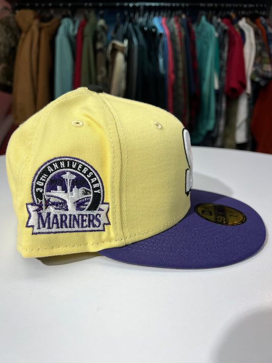 Mariners Yellow/Purple Side Patch Fitted Cap