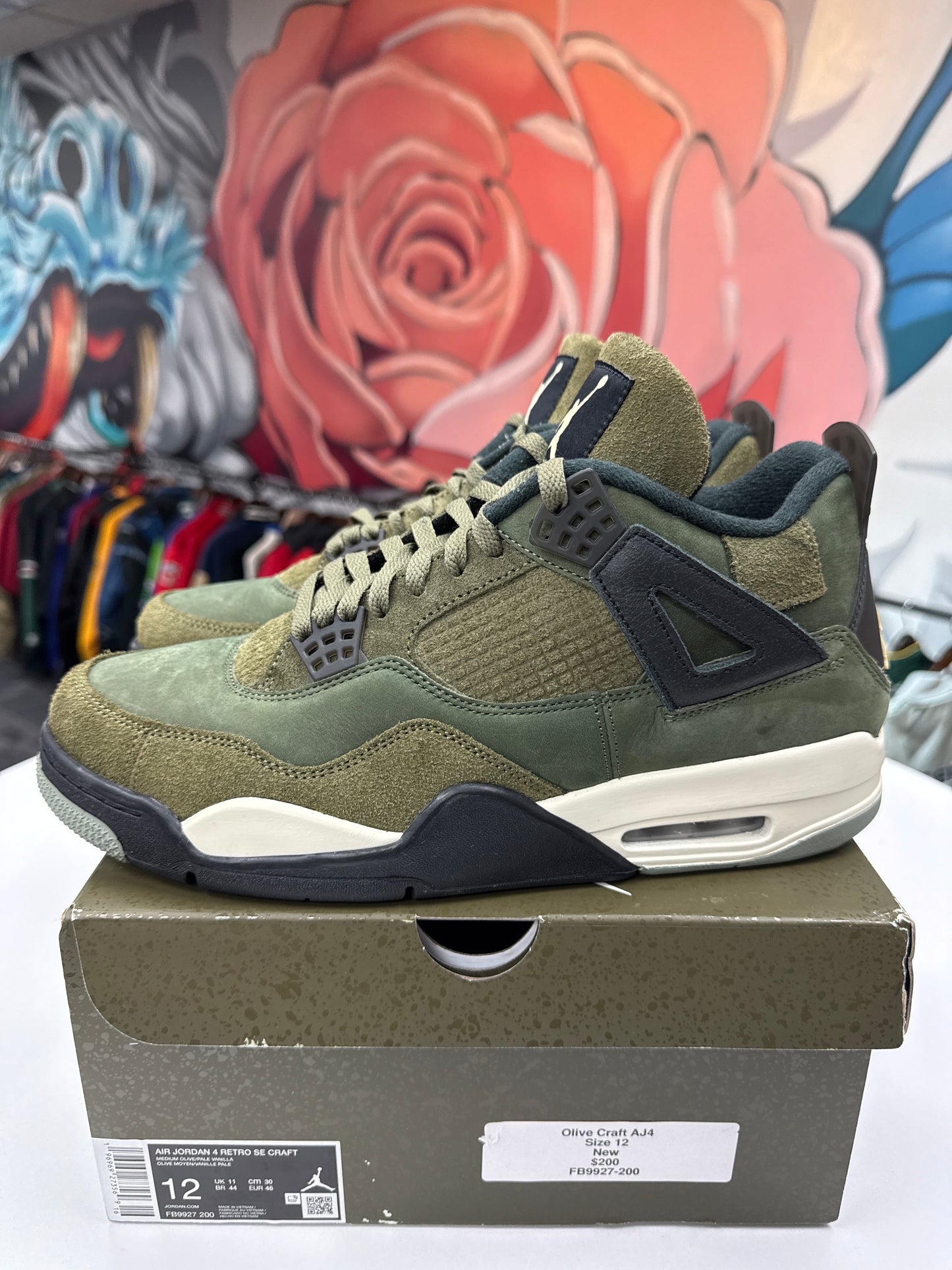 Preowned Jordan 4 Craft Olive