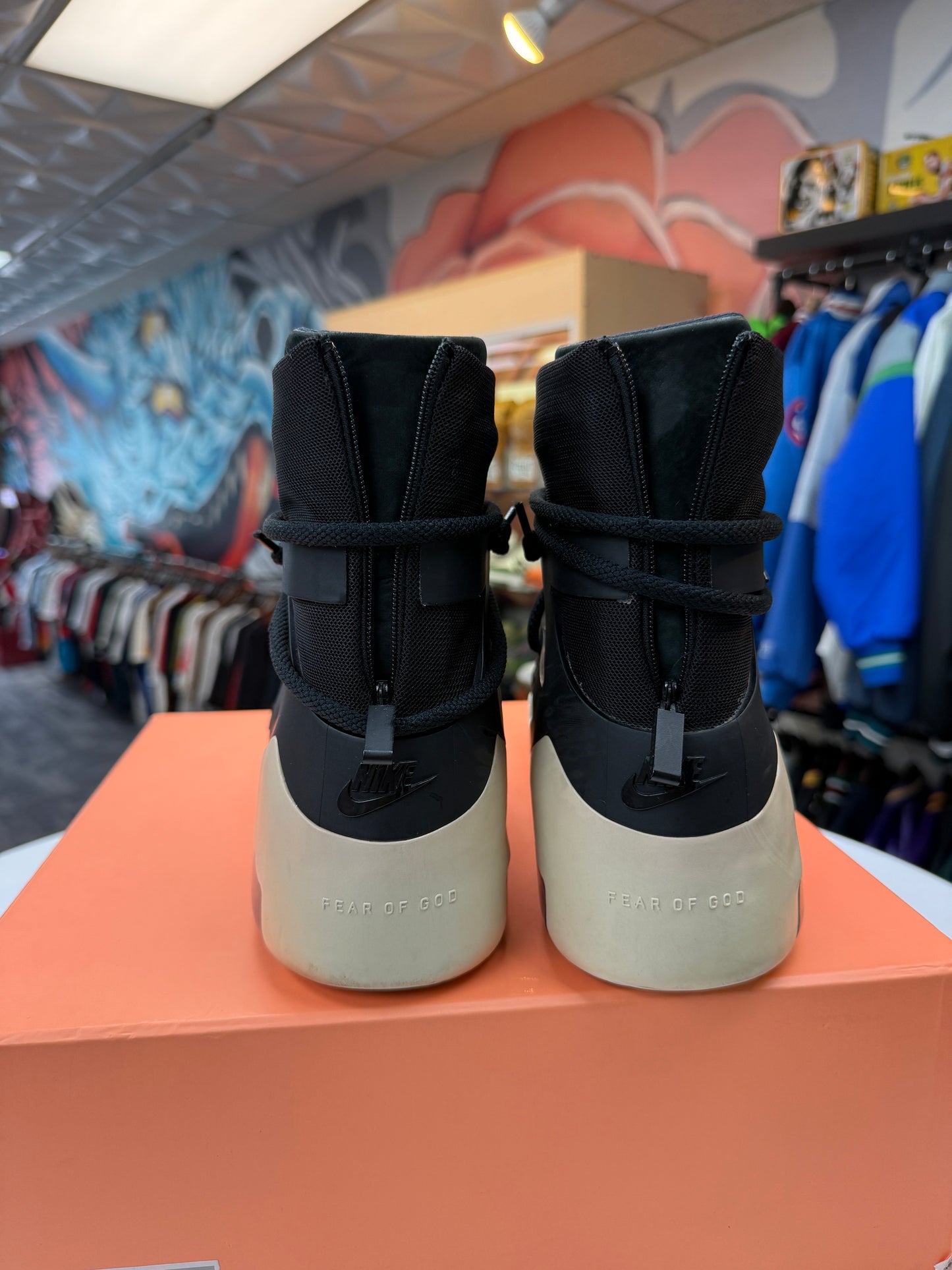 Preowned Black Nike Air Fear Of God 1