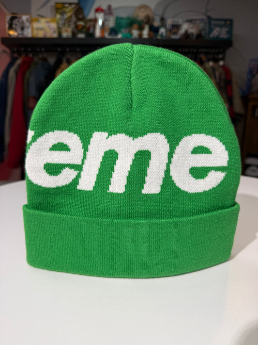 Supreme Big Logo Green Beanie