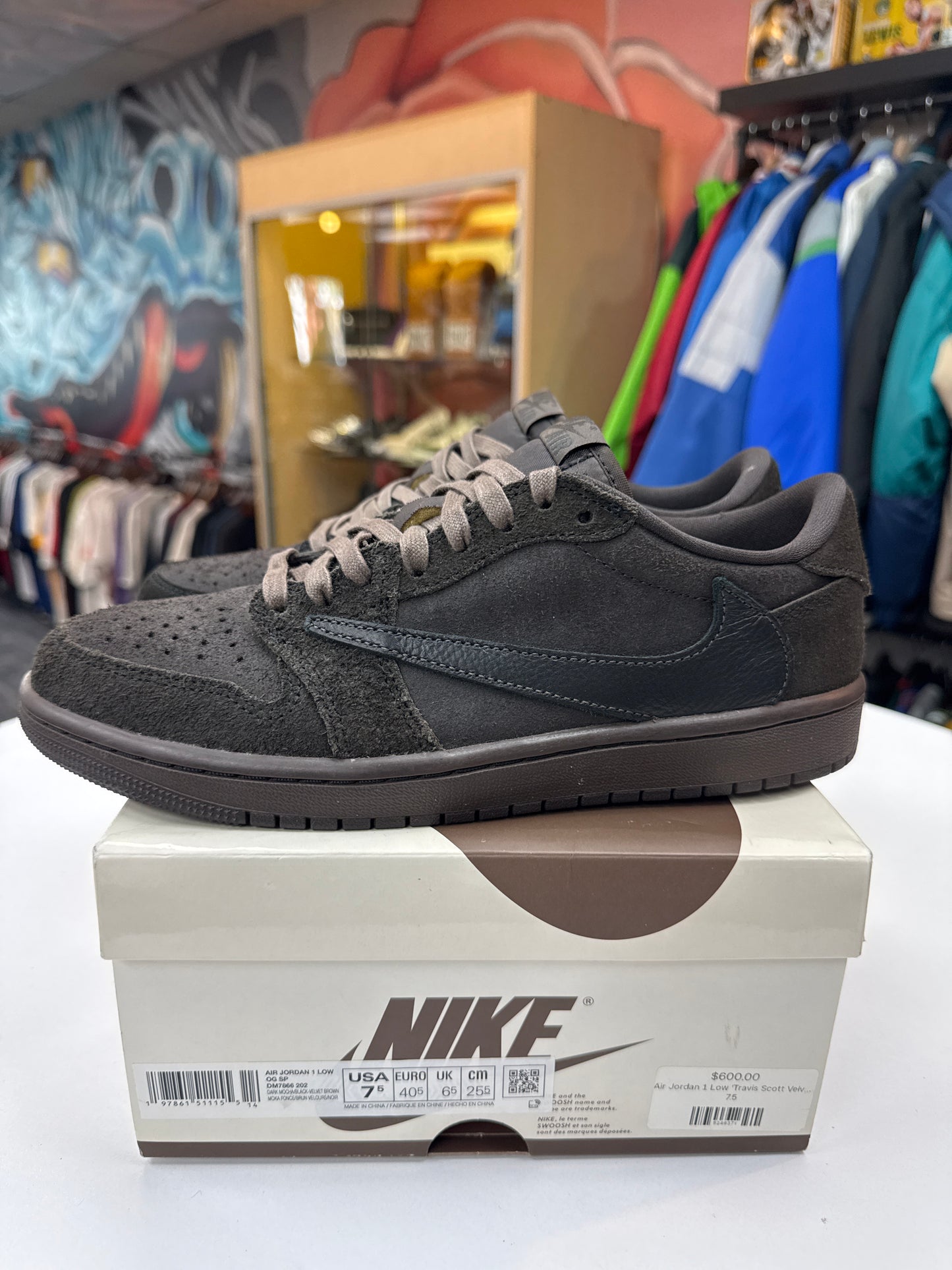 VNDS Travis Scott Jordan 1 Low Velvet Brown