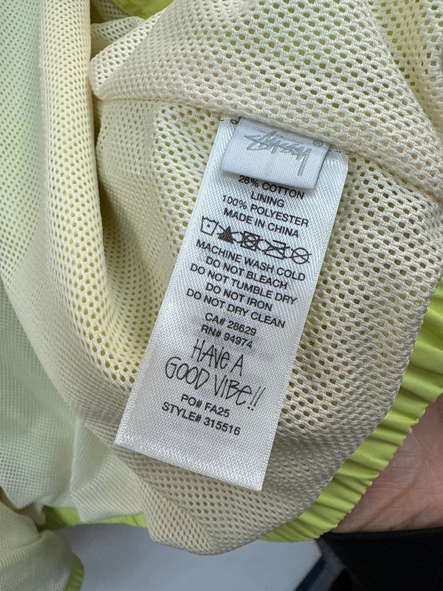 New Stussy Wales Bonner Lime Windbreaker