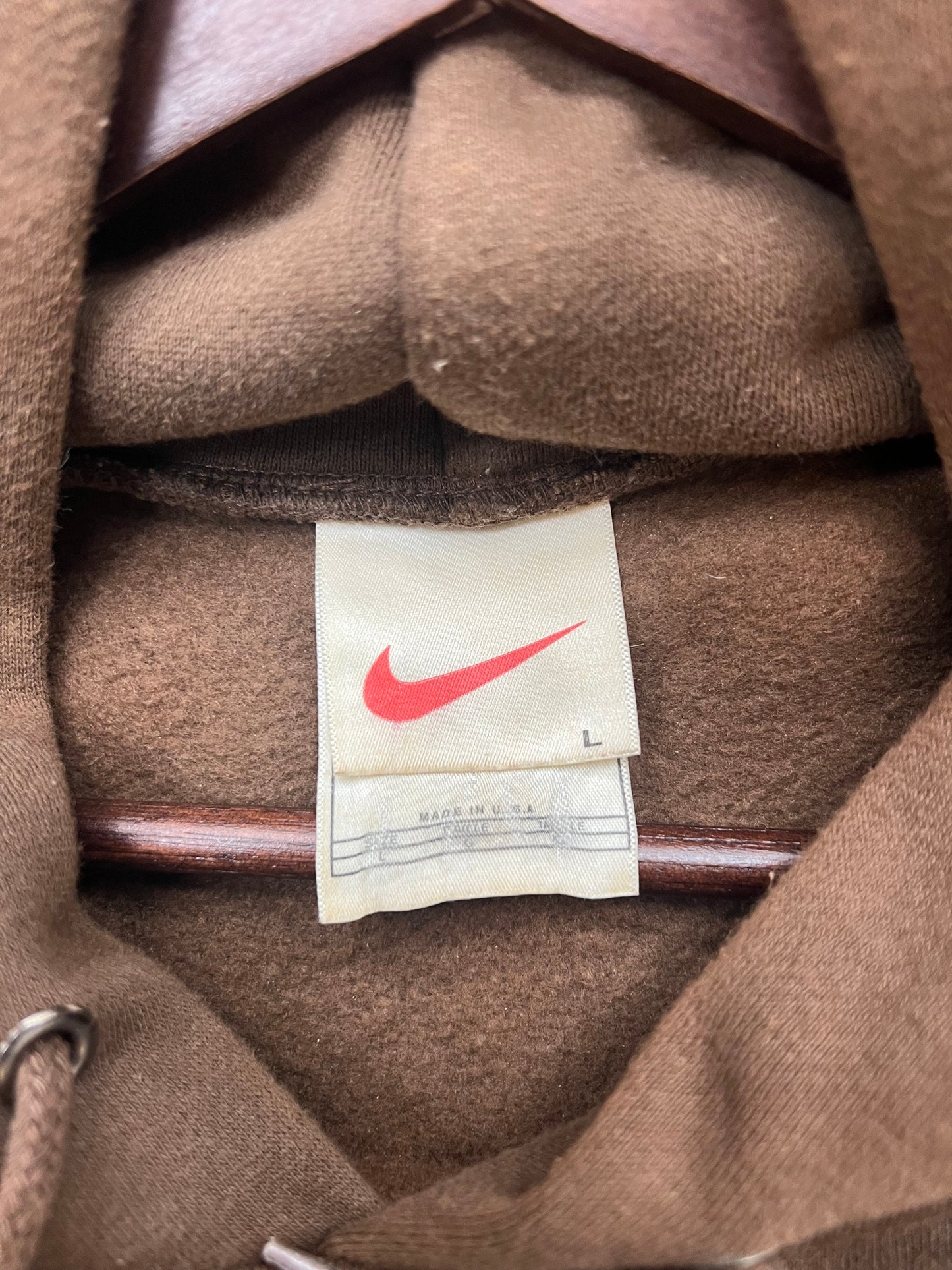 Vintage Nike Brown Center Swoosh Hoodie