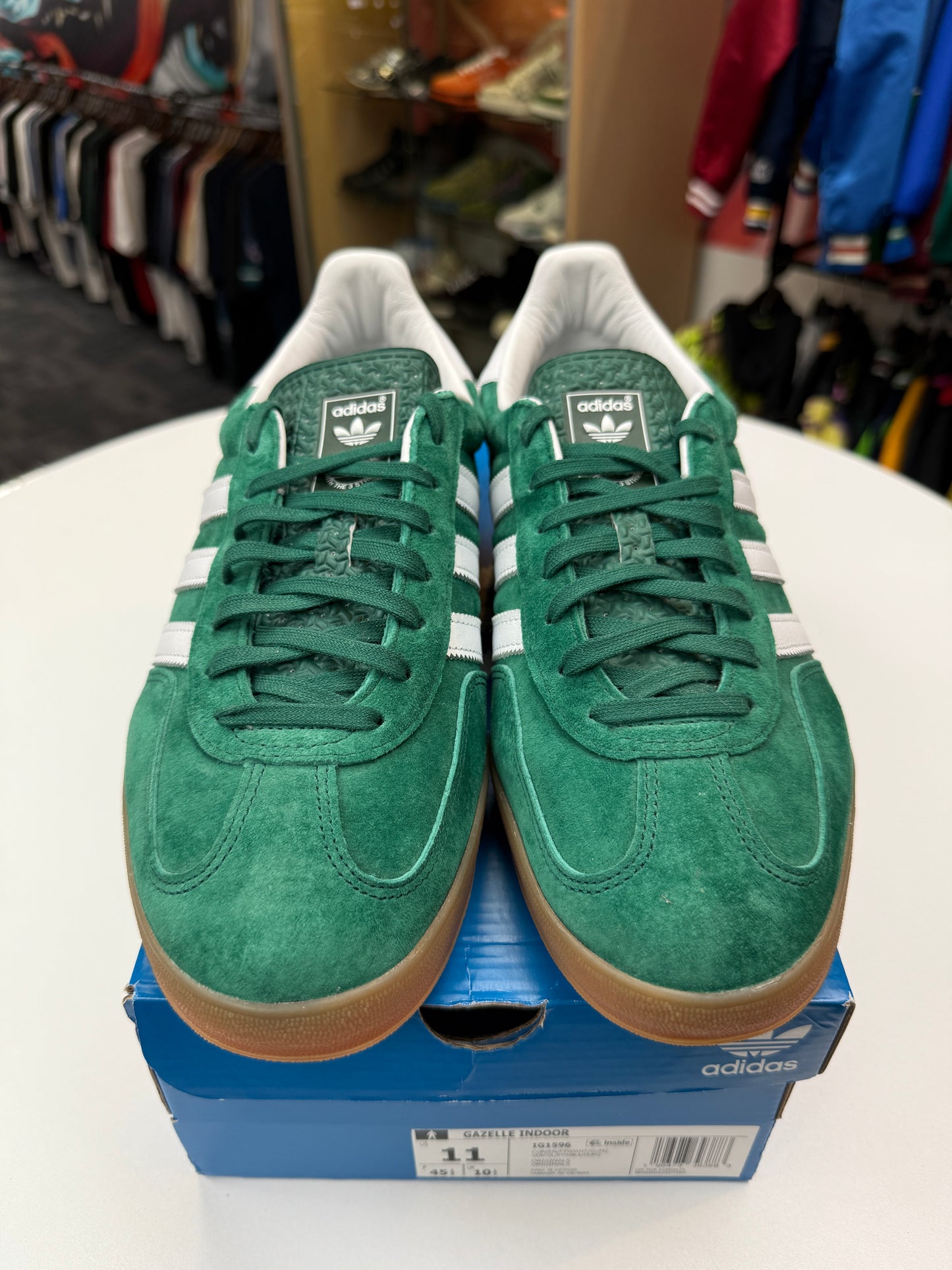 Preowned Collegiate Green Adidas Gazelle