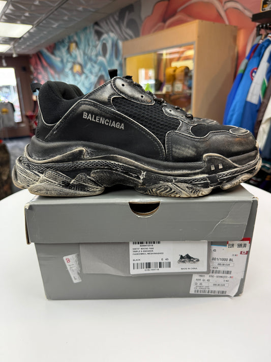 Preowned Faded Black Triple S Balenciaga