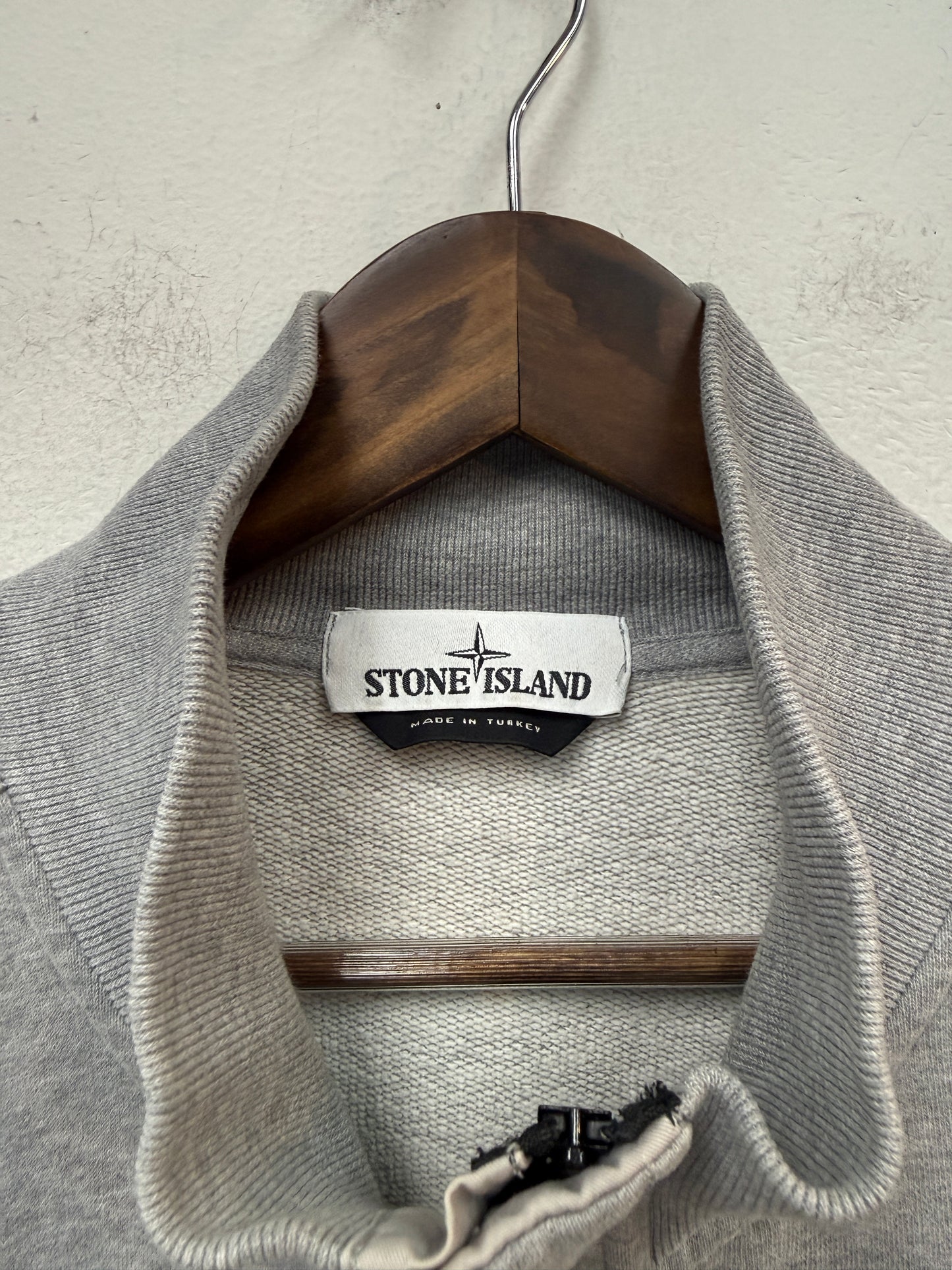 Stone Island Garment Dyed Grey Half Zip