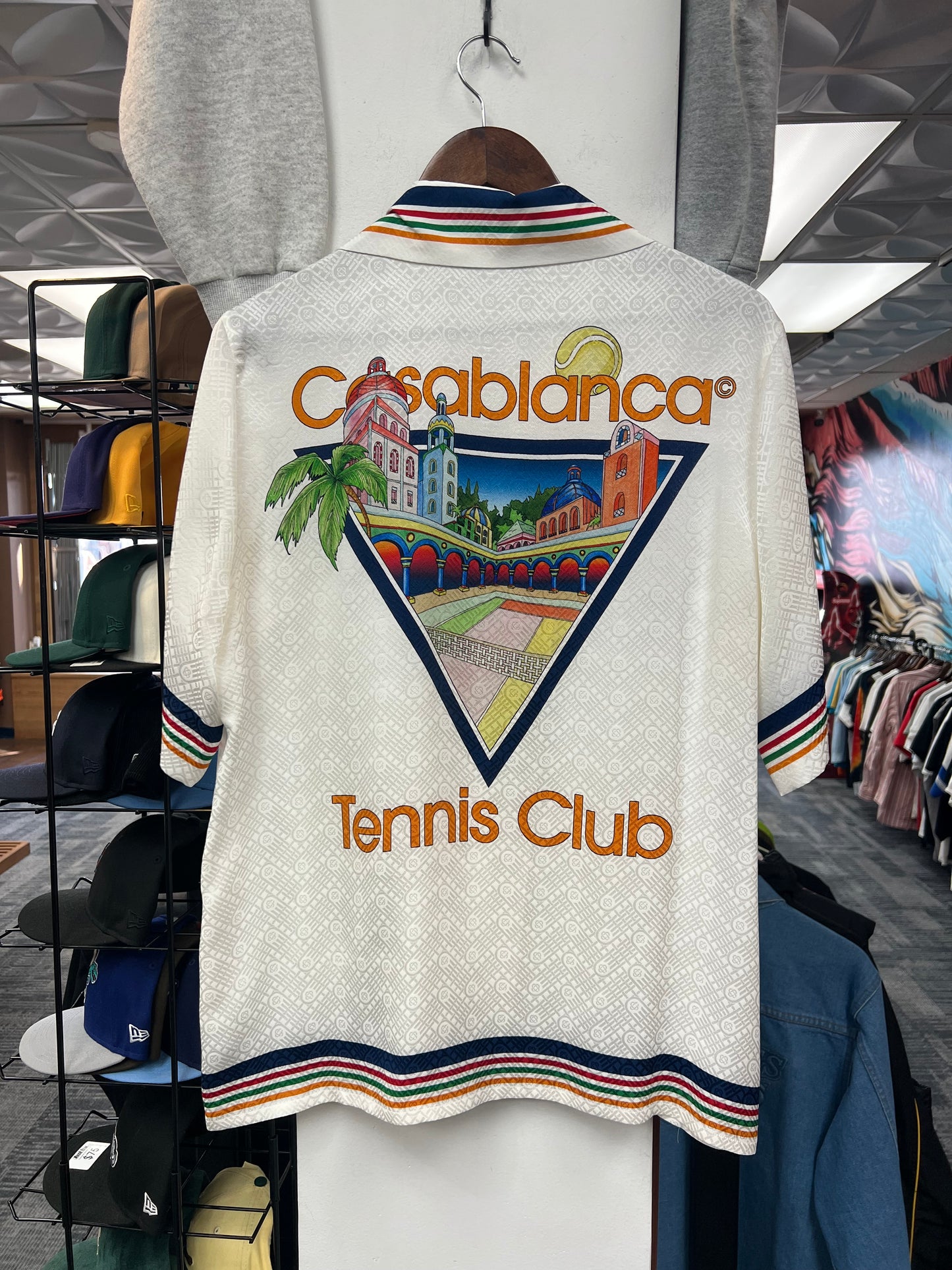 Casablanca Tennis Club Silk Camp Shirt