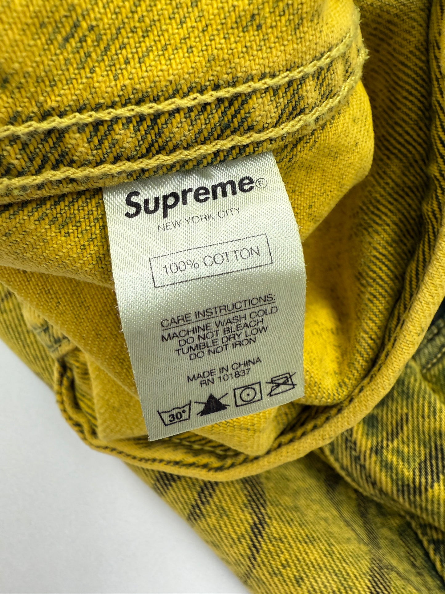 Supreme Black Ark Denim Trucker Jacket Yellow