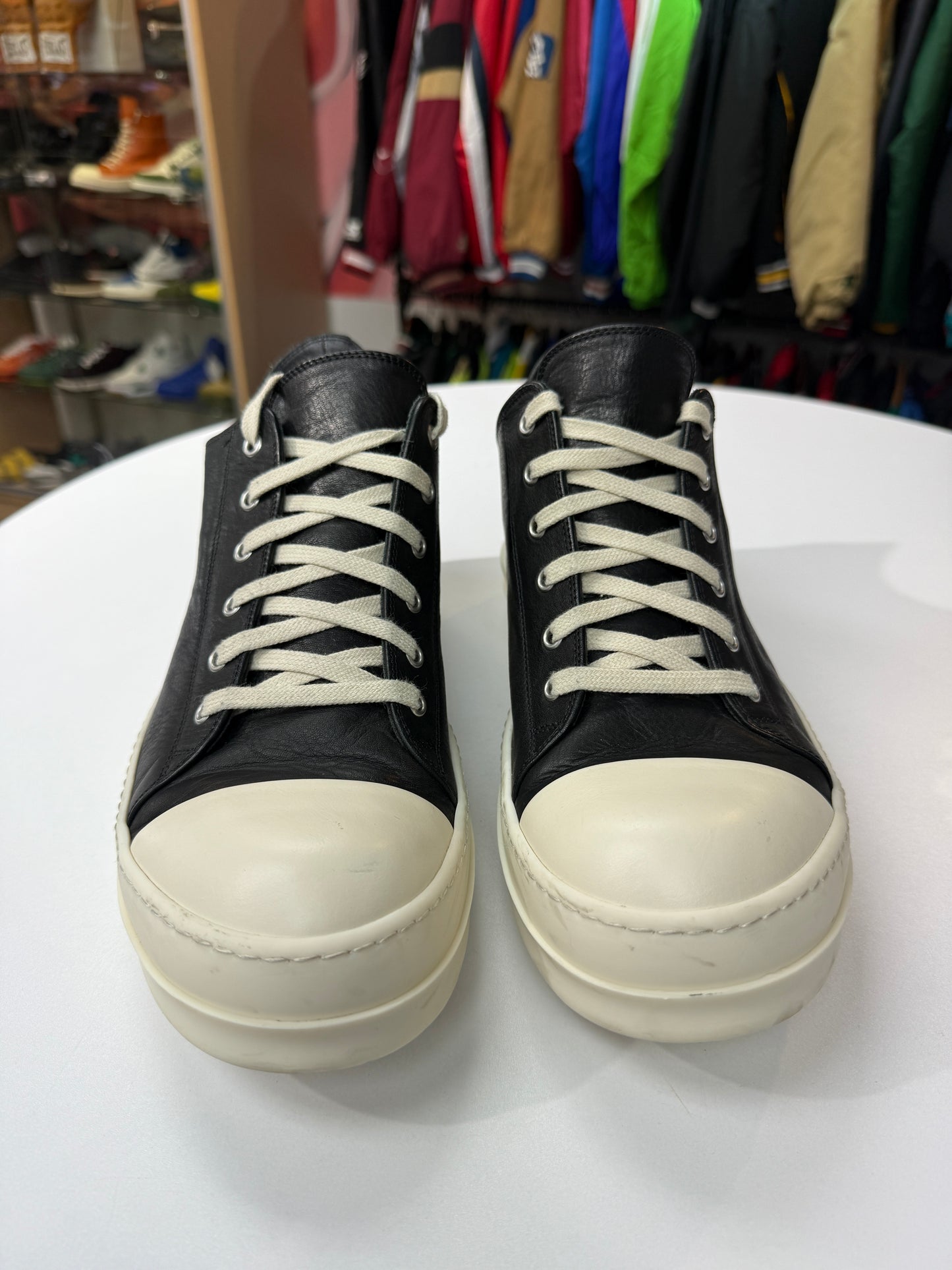Preowned Rick Owens Leather Low Ramones