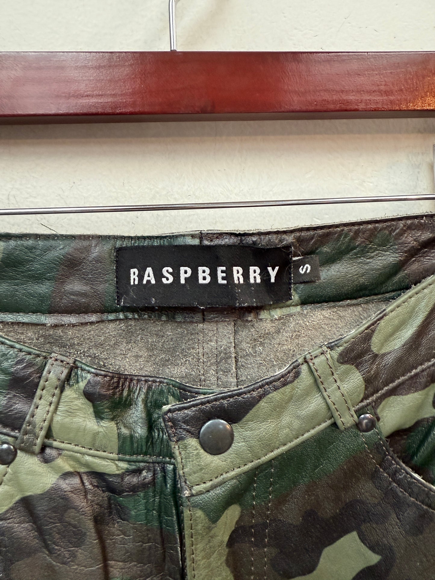 New GV Raspberry Hills Camo Leather Shorts
