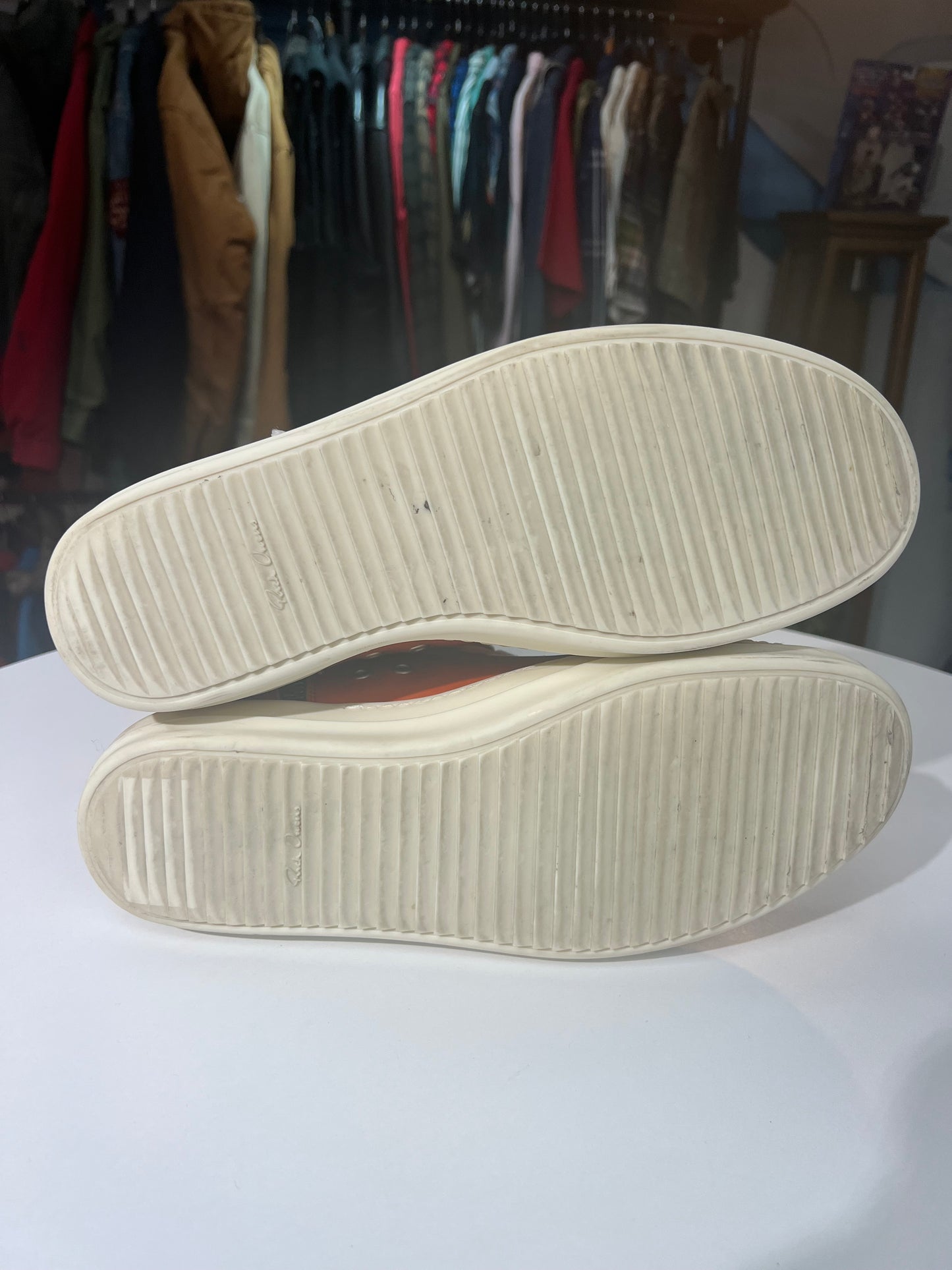 Preowned Rick Owens Fogachine Hi-Top ‘Orange’