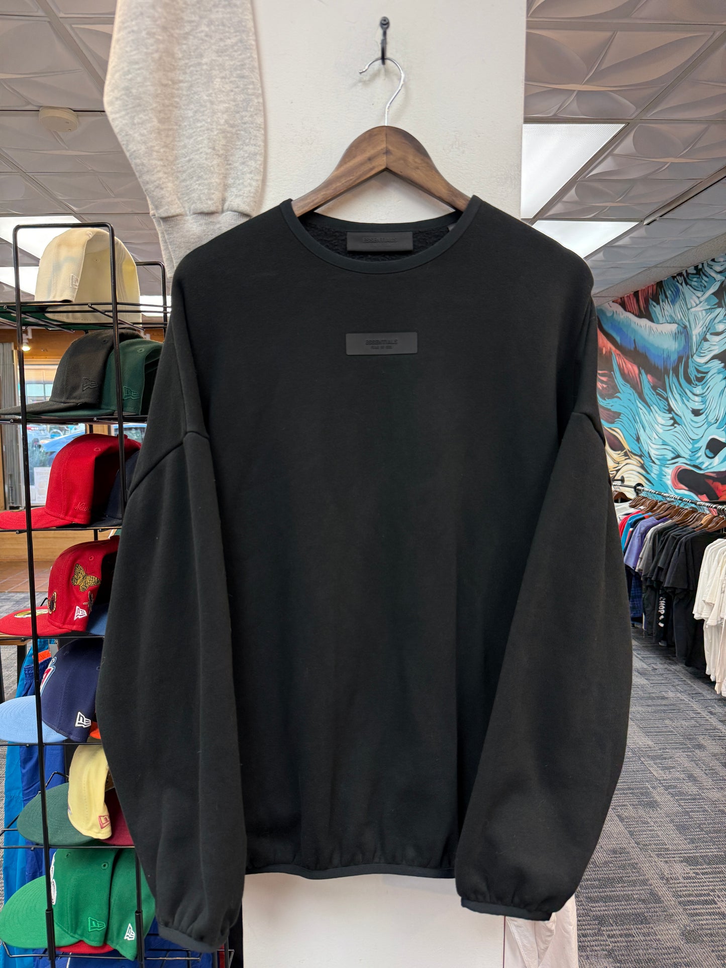 Essentials Black Crewneck
