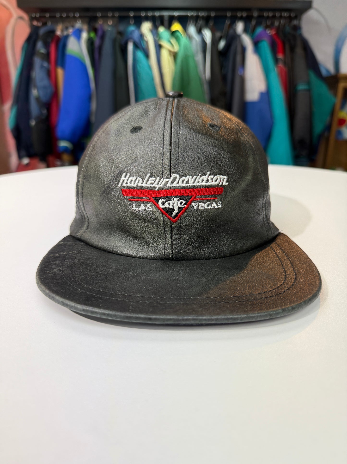 Vintage Harley Davidson Las Vegas Leather Strapback