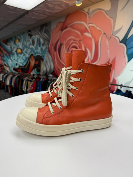 Preowned Rick Owens Fogachine Hi-Top ‘Orange’