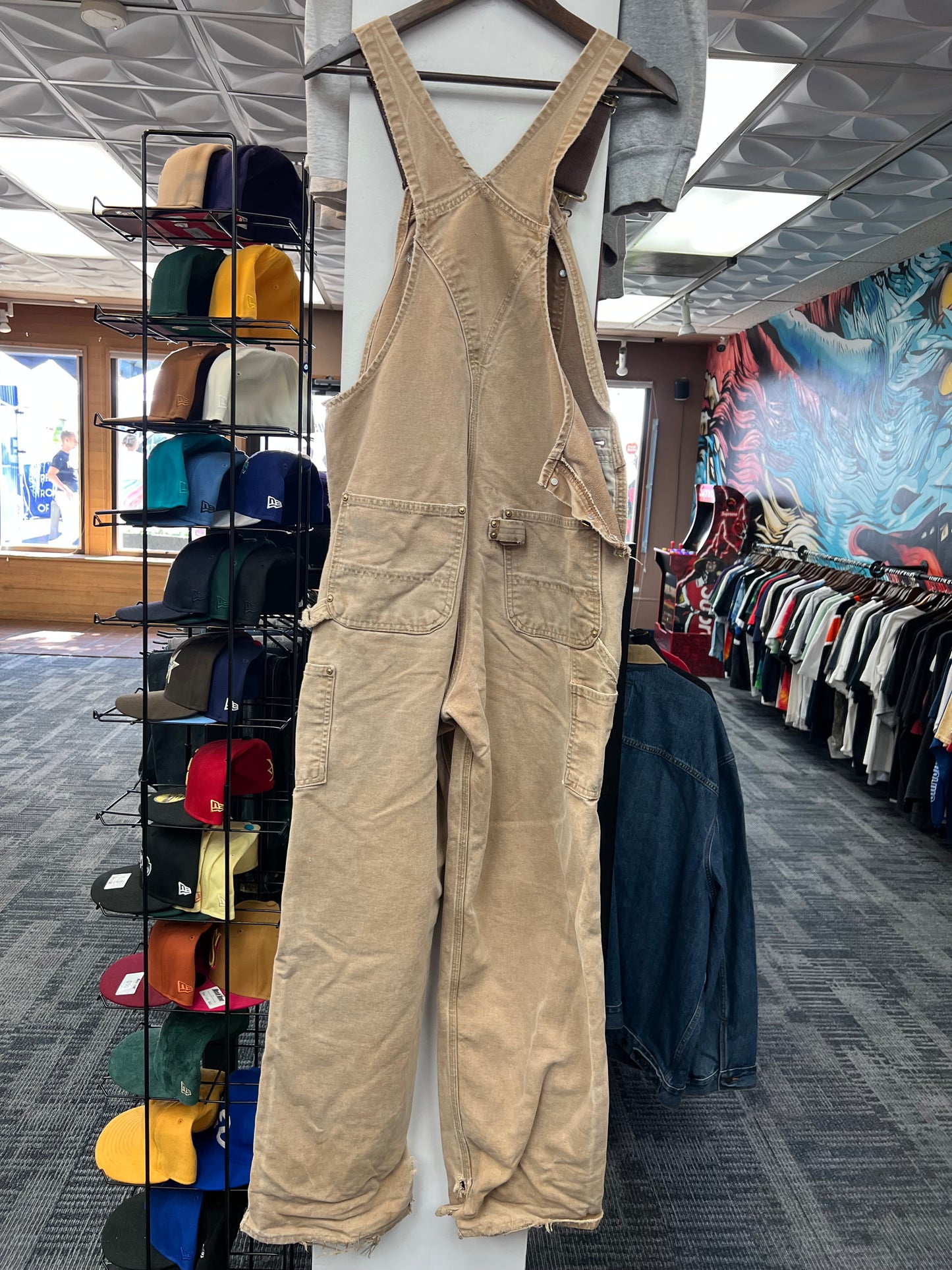 Tan Carhartt overalls