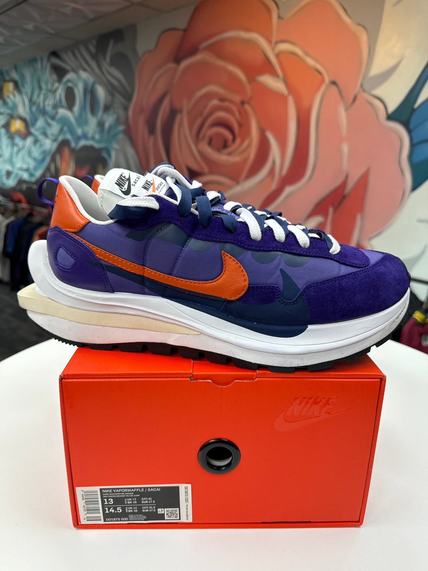 Preowned Nike Sacai Vaporwaffle Dark Iris