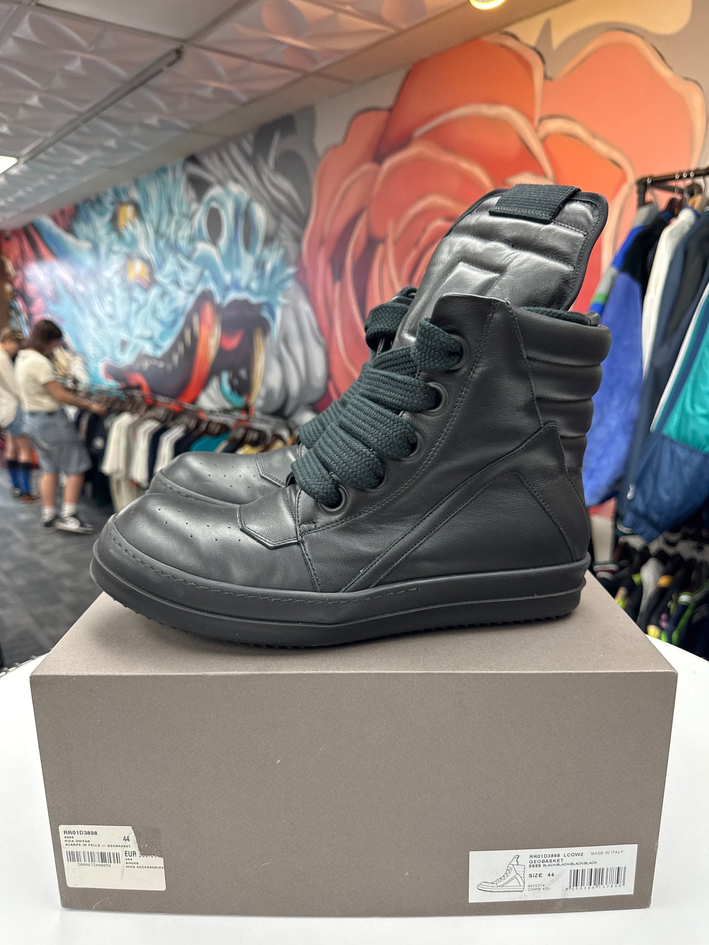 Preowned Rick Owens Jumbo Lace Geobasket Black
