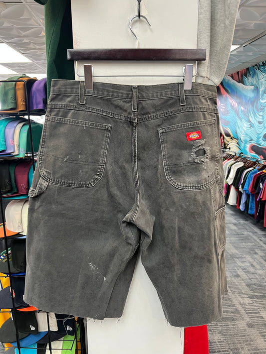 Dickies Faded Gray Reworked Denim Shorts