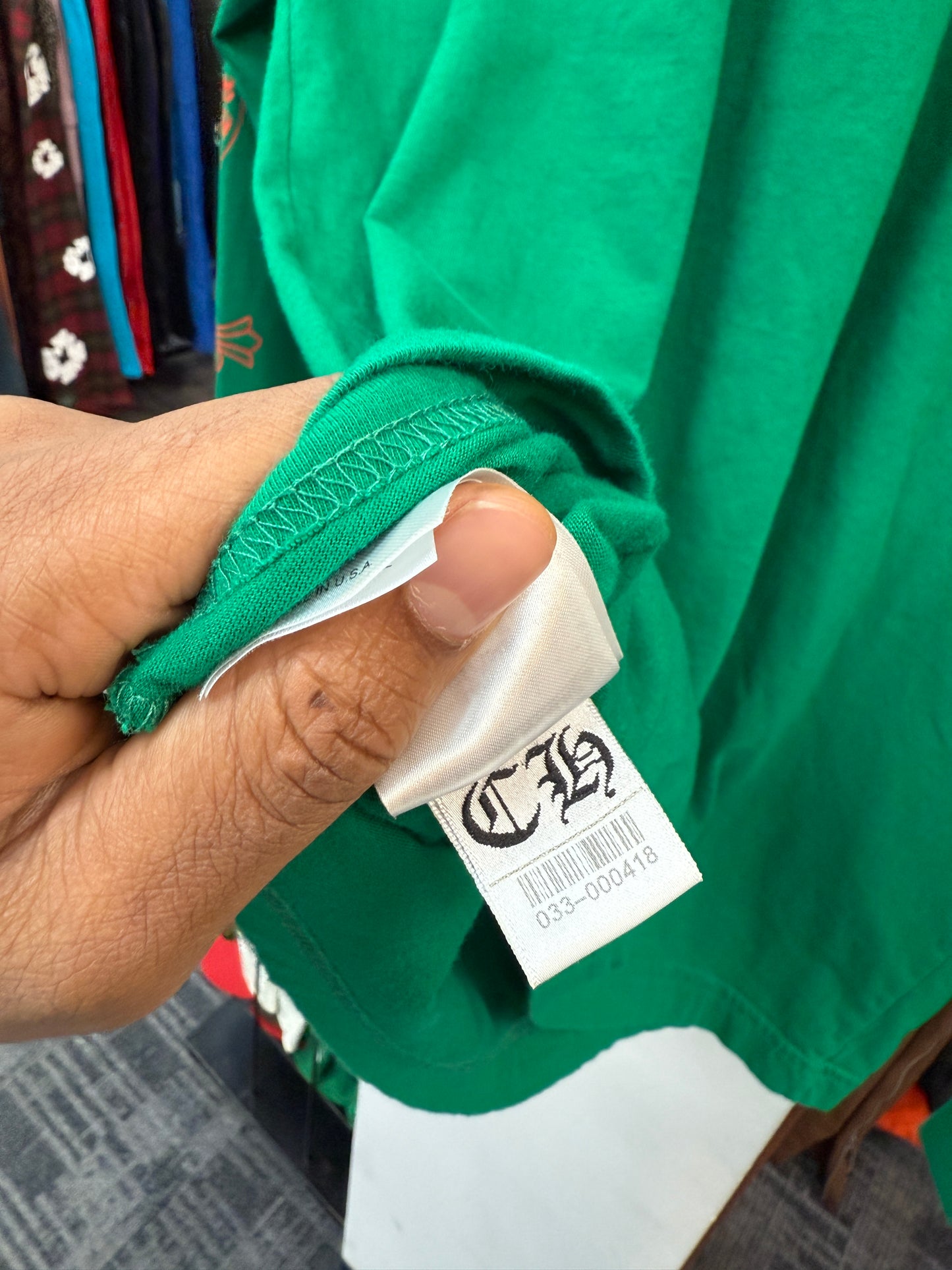 Chrome Hearts Green/Orange Horseshoe Logo Pocket L/S