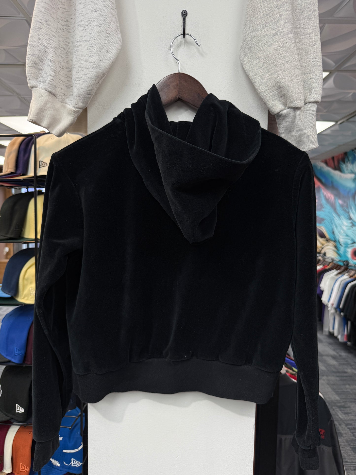 Ladies Velour Bape Crystal Stone Zip Hoodie