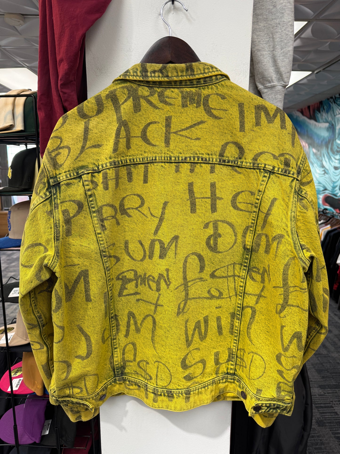 Supreme Black Ark Denim Trucker Jacket Yellow