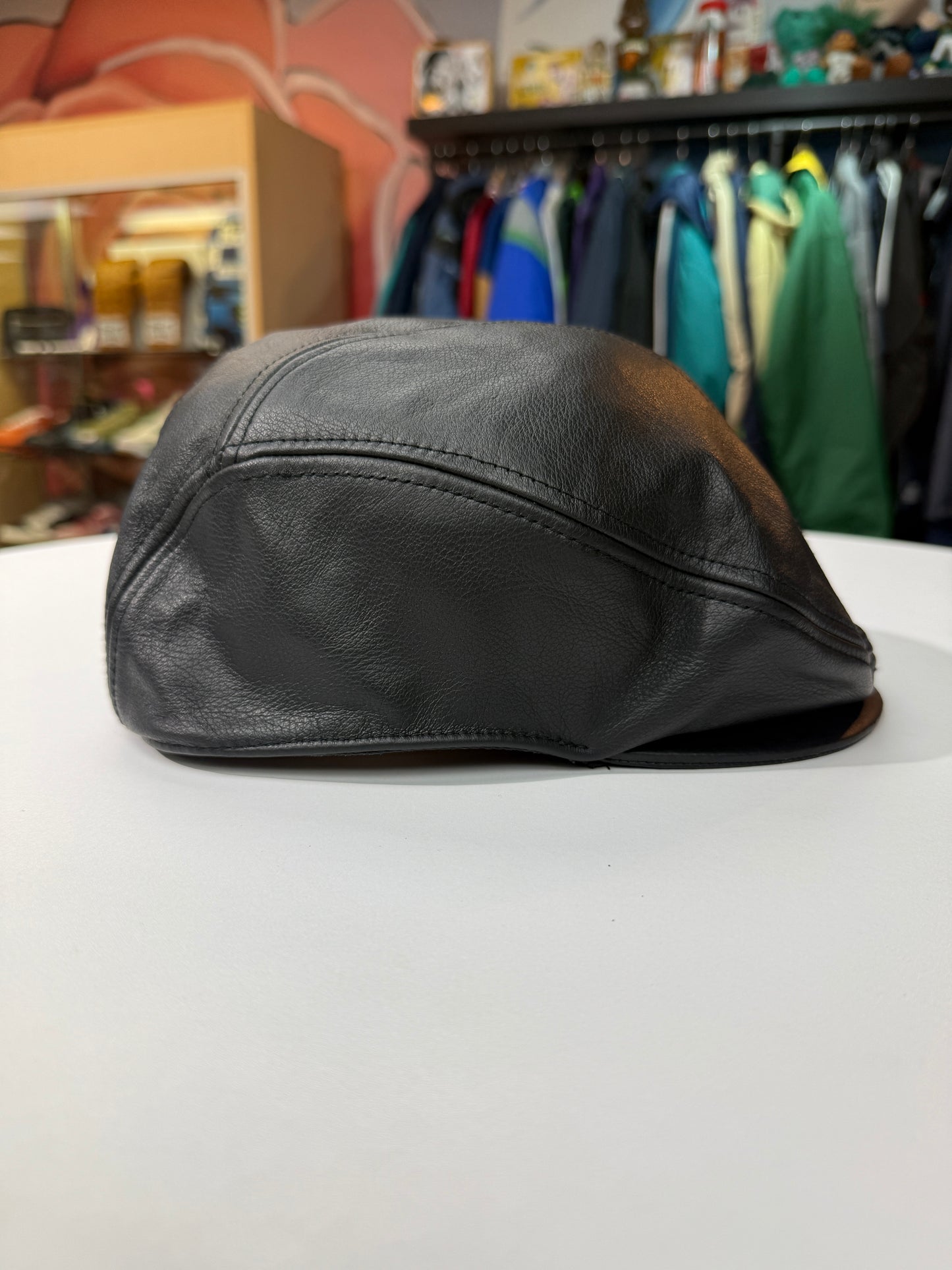 Vintage Harley Davidson Leather Newsboy Cap