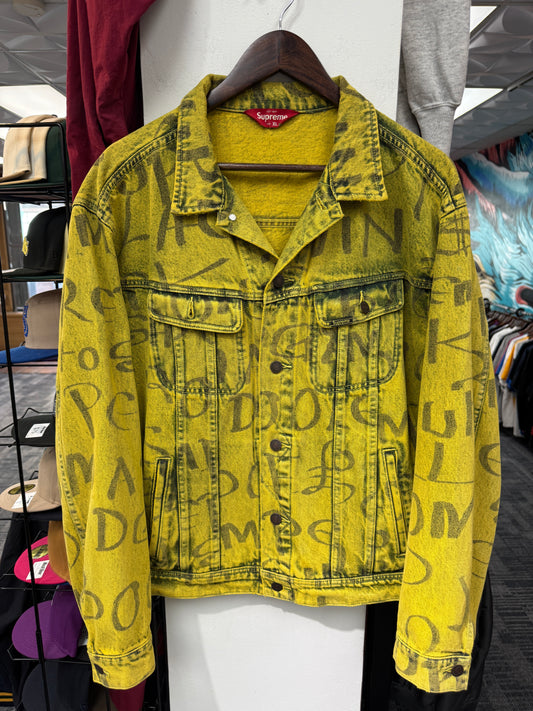 Supreme Black Ark Denim Trucker Jacket Yellow