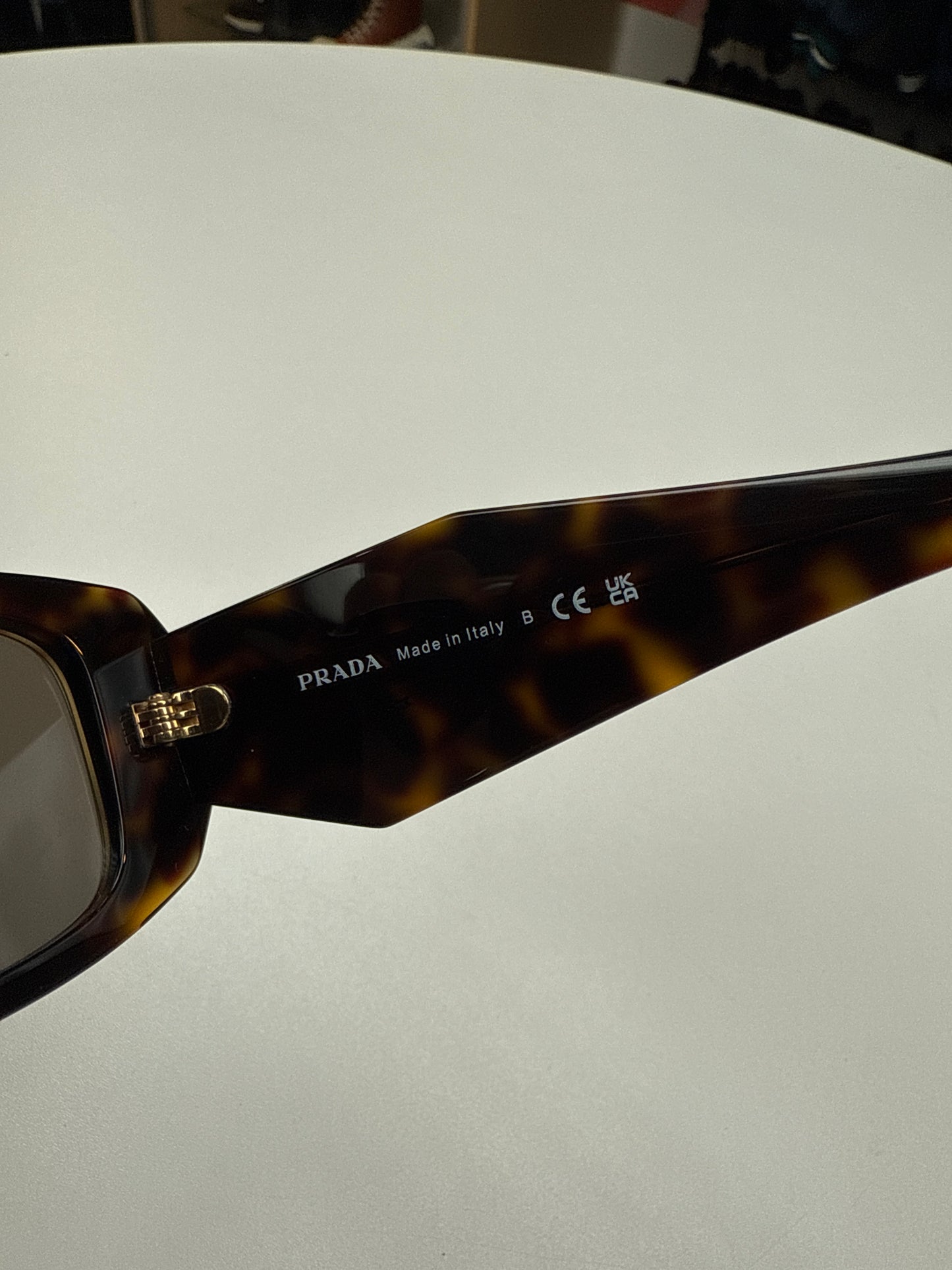 Prada Rectangular Symbole Sunglasses (Tortoise)