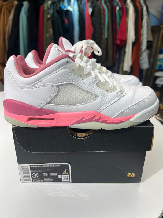 Preowned Jordan 5 Low White/Corral