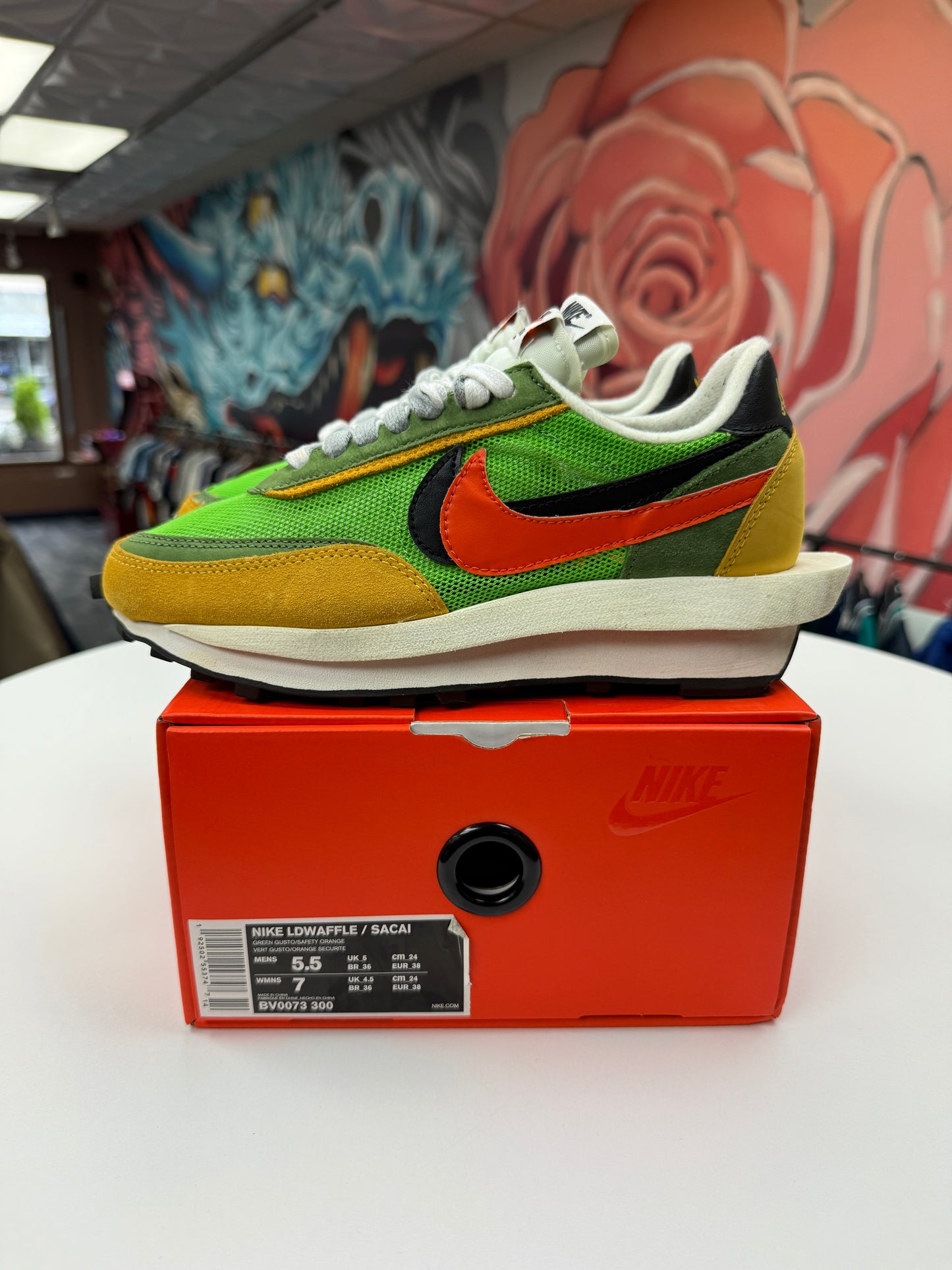 Preowned Green Gusto Sacai Vapor Waffle