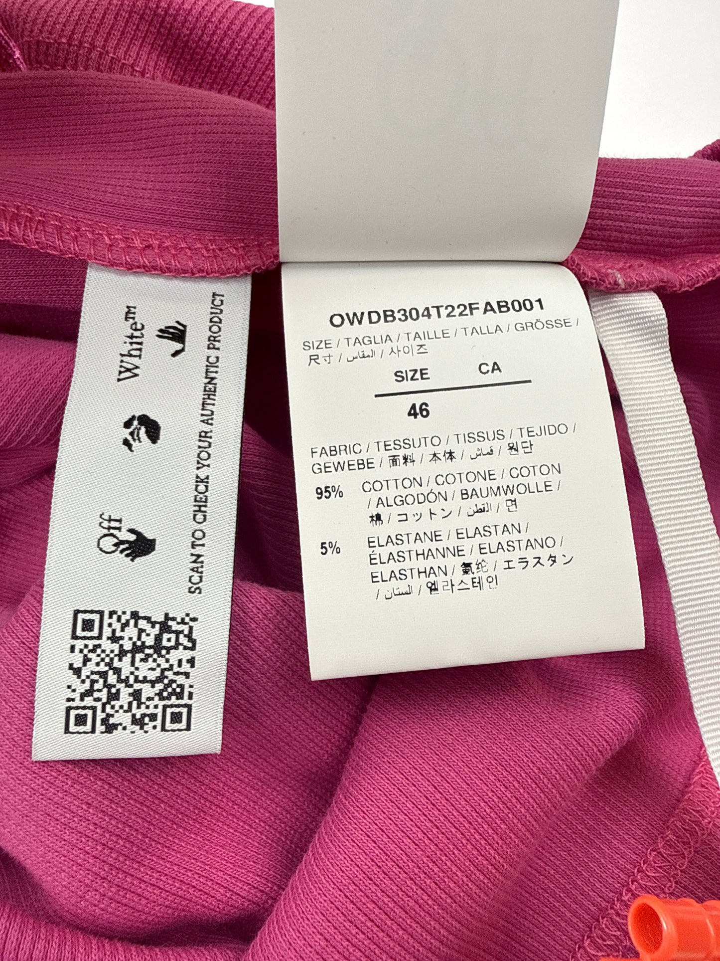 New Off-White Saint Barths Ribbed Short Dress Fuchsia