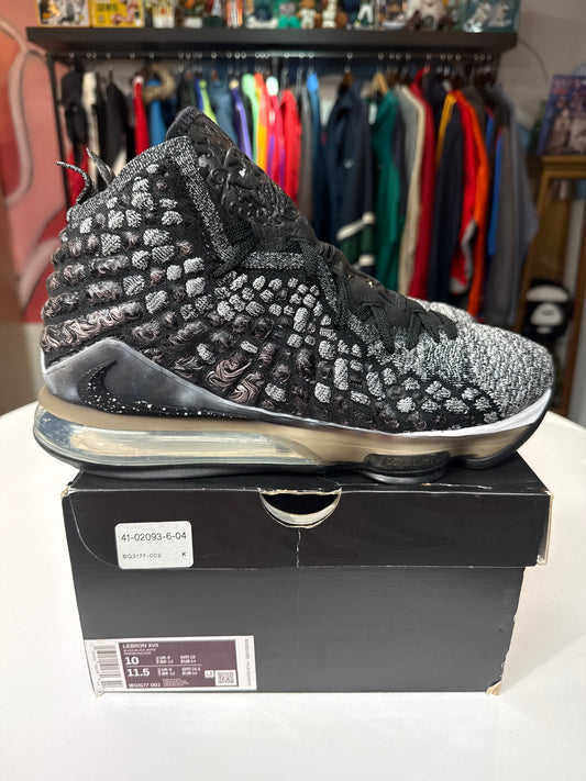 Preowned Black White LeBron 17