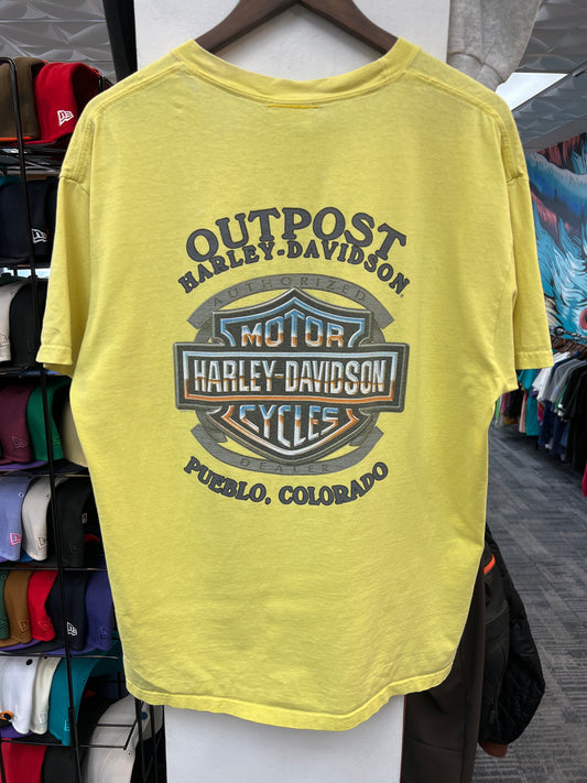 Vintage 2000s Harley Davidson Tribal Winged Gear Tee