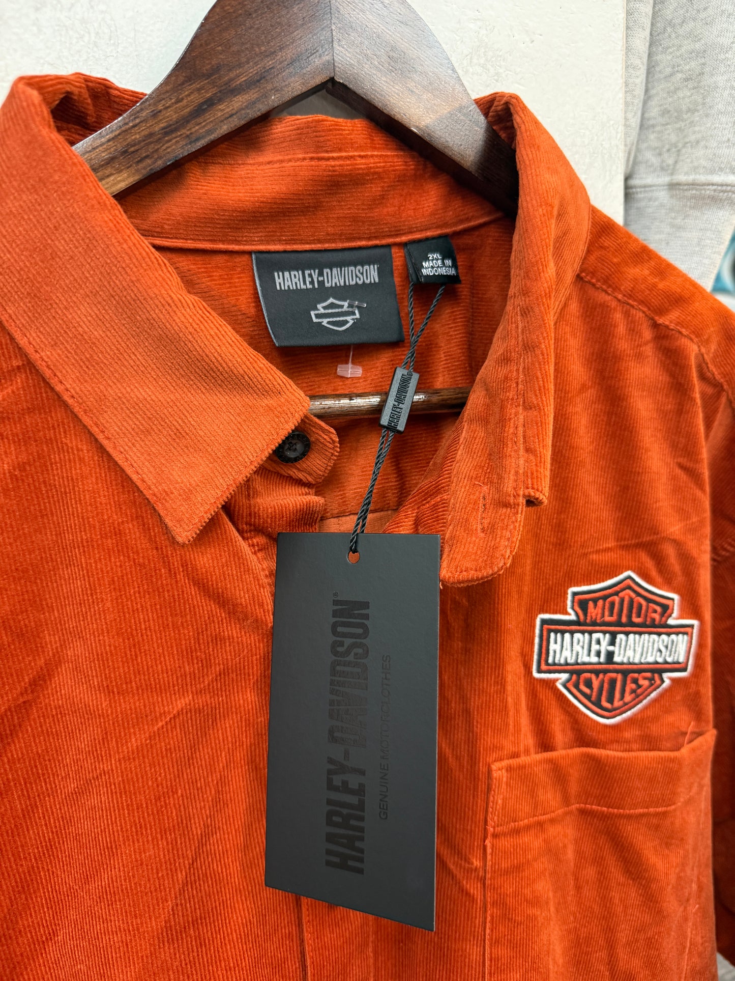 New Harley Davidson Corduroy Button Up