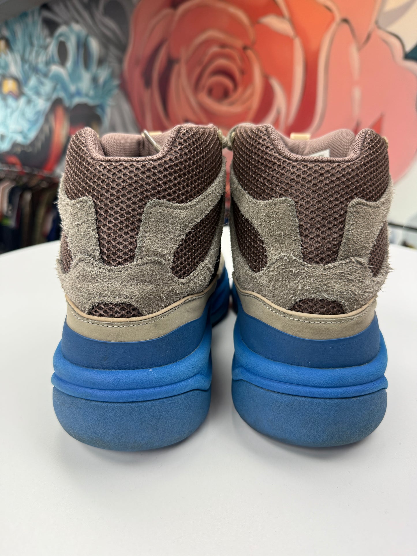 Preowned Taupe Blue Yeezy Desert Boots