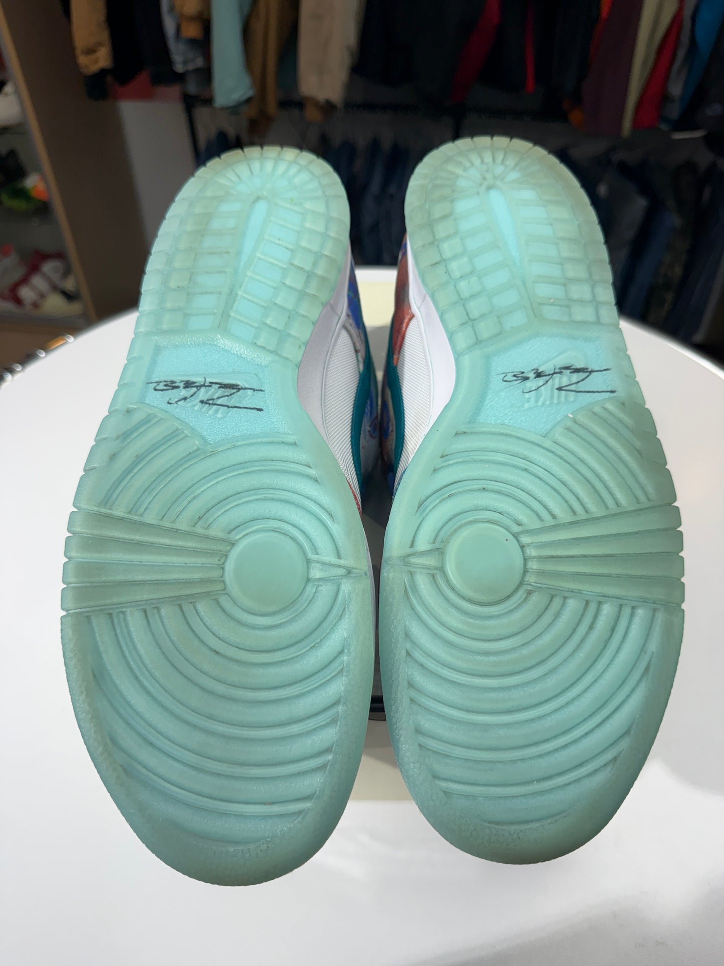 Preowned Bleached Aqua Futura Laboratories Nike SB